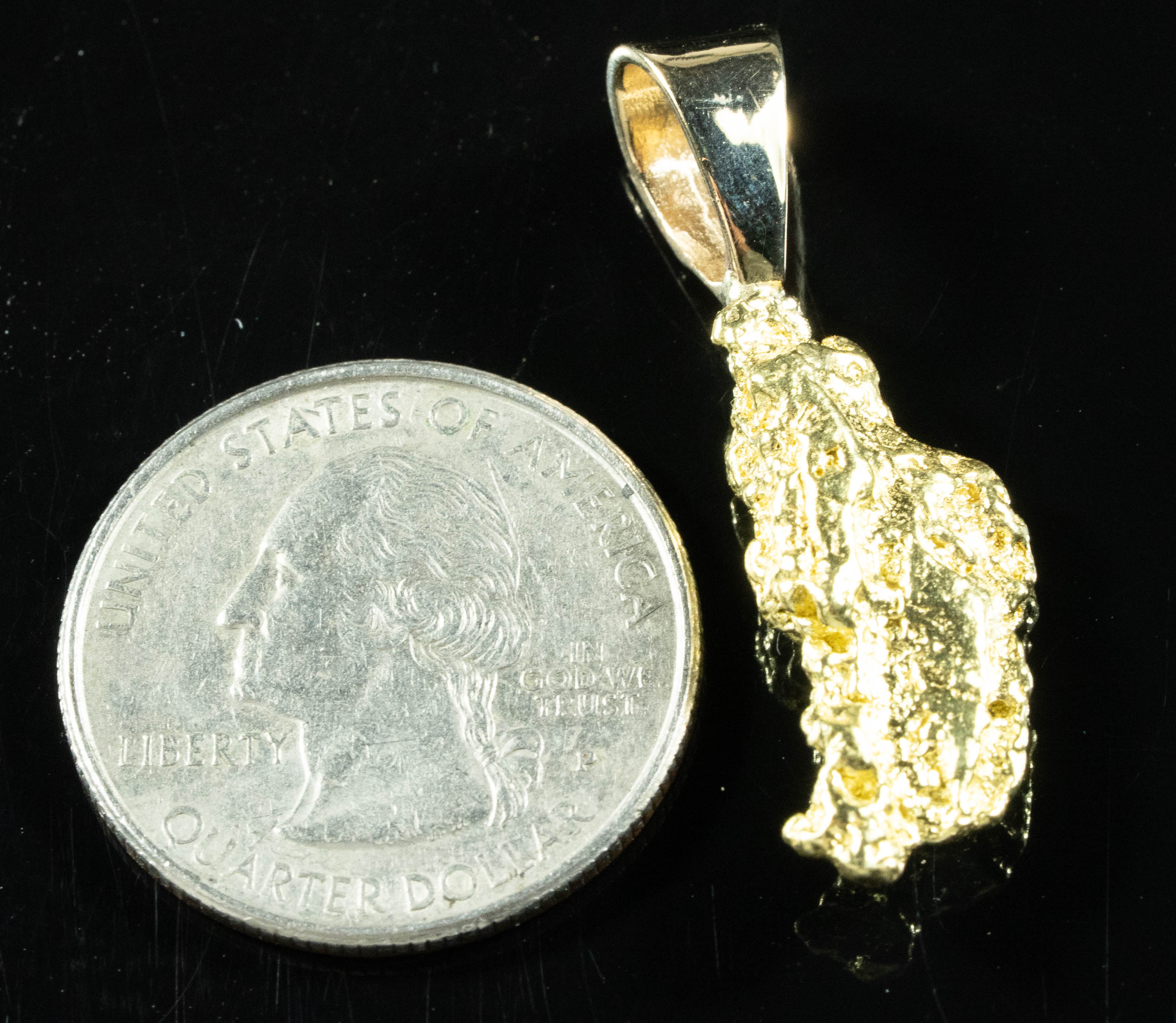 #580 Alaskan-Yukon BC Natural Gold Nugget  Pendant 7.15 Grams Authentic