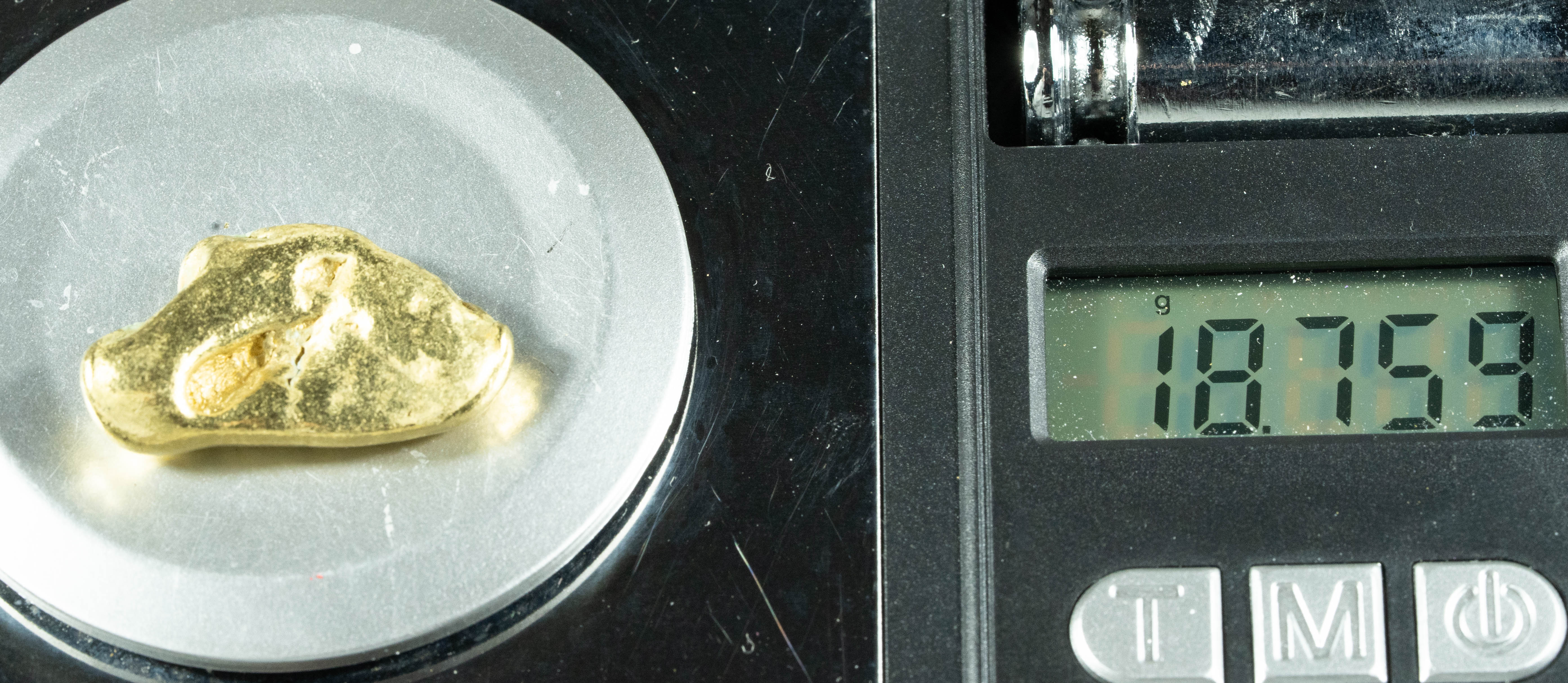 #407 Alaskan BC Natural Gold Nugget 18.75 Grams Genuine