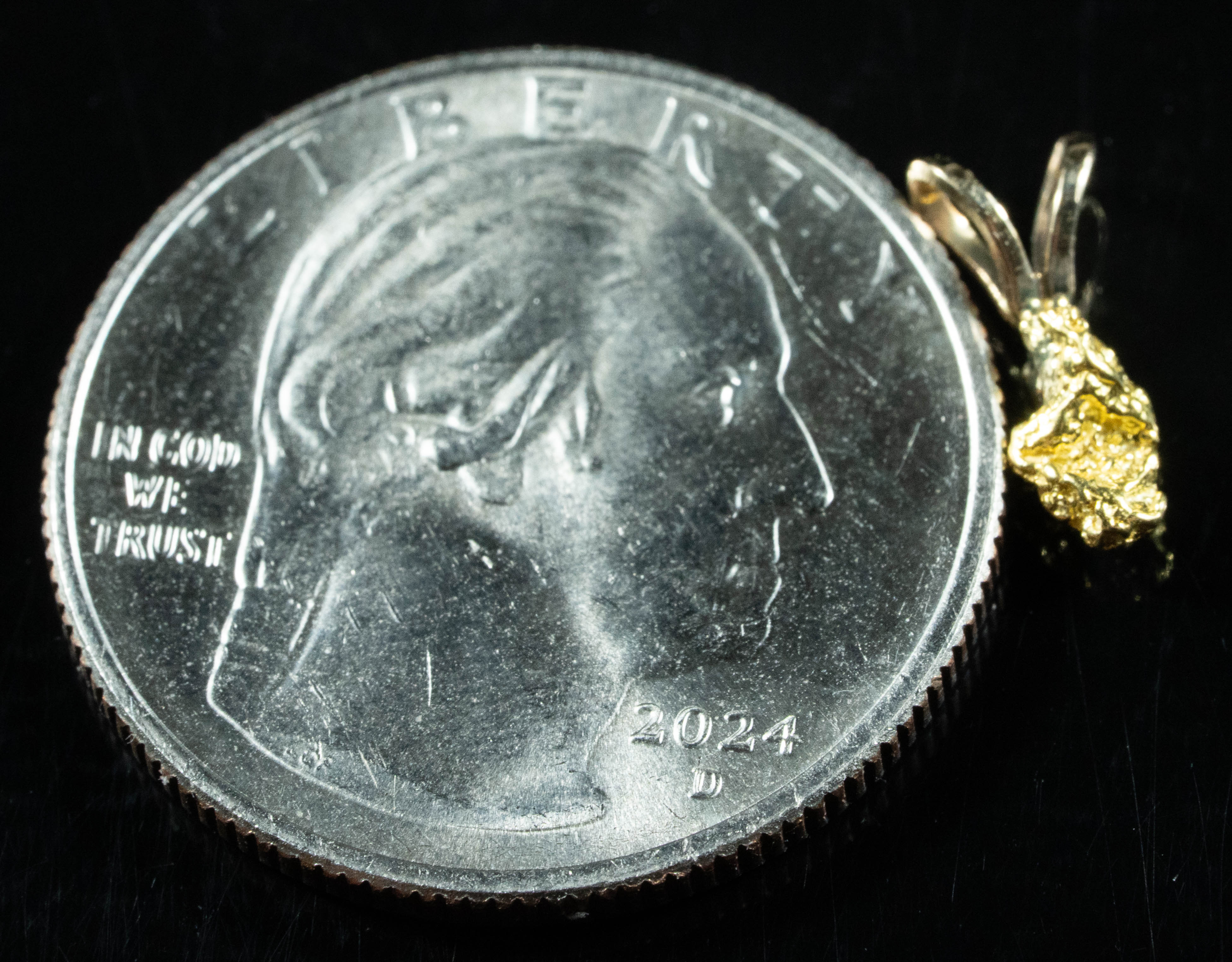 #561 Alaskan-Yukon BC Natural Gold Nugget Pendant .41 Grams Authentic