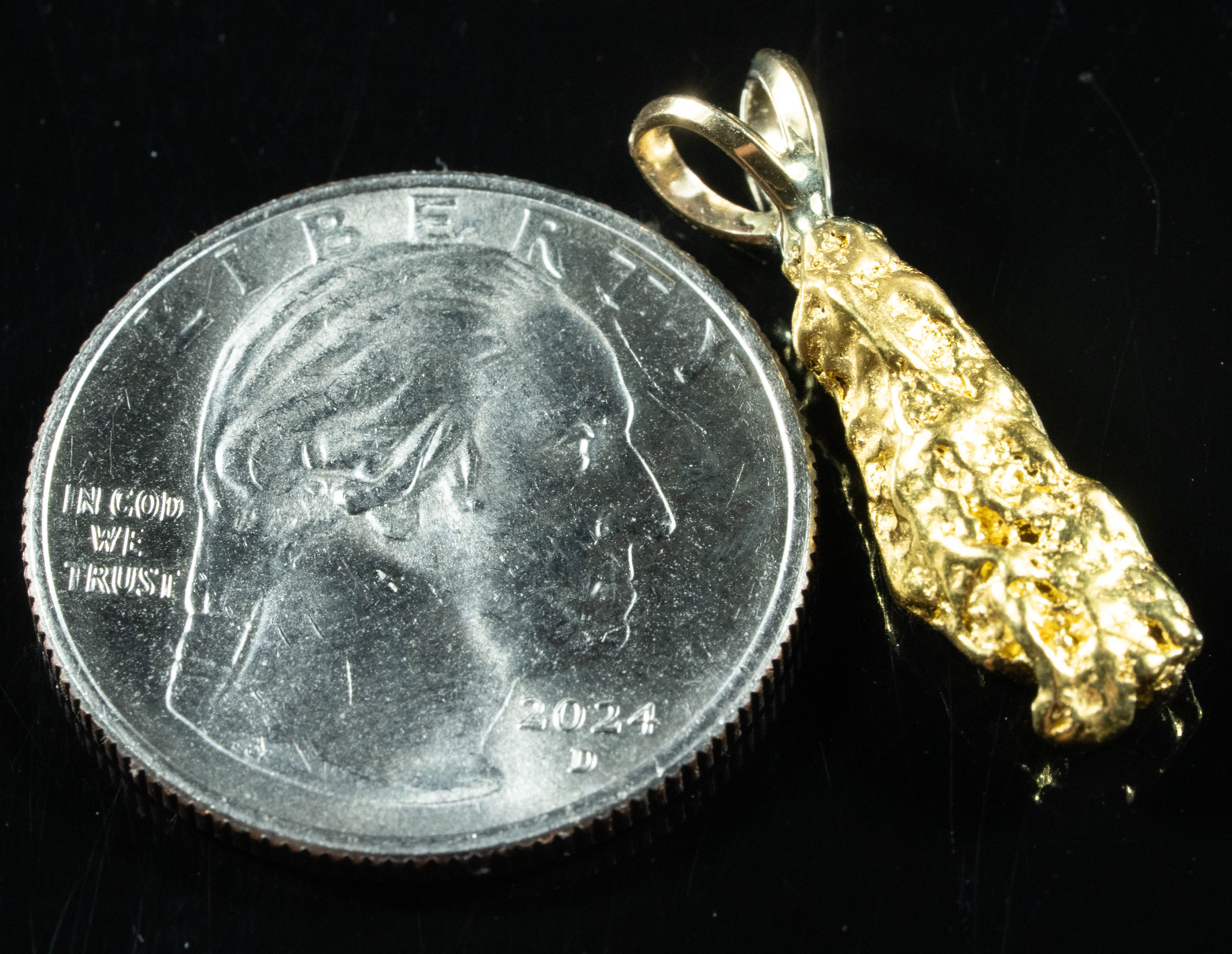 #562 Alaskan-Yukon BC Natural Gold Nugget Pendant 4.84 Grams Authentic