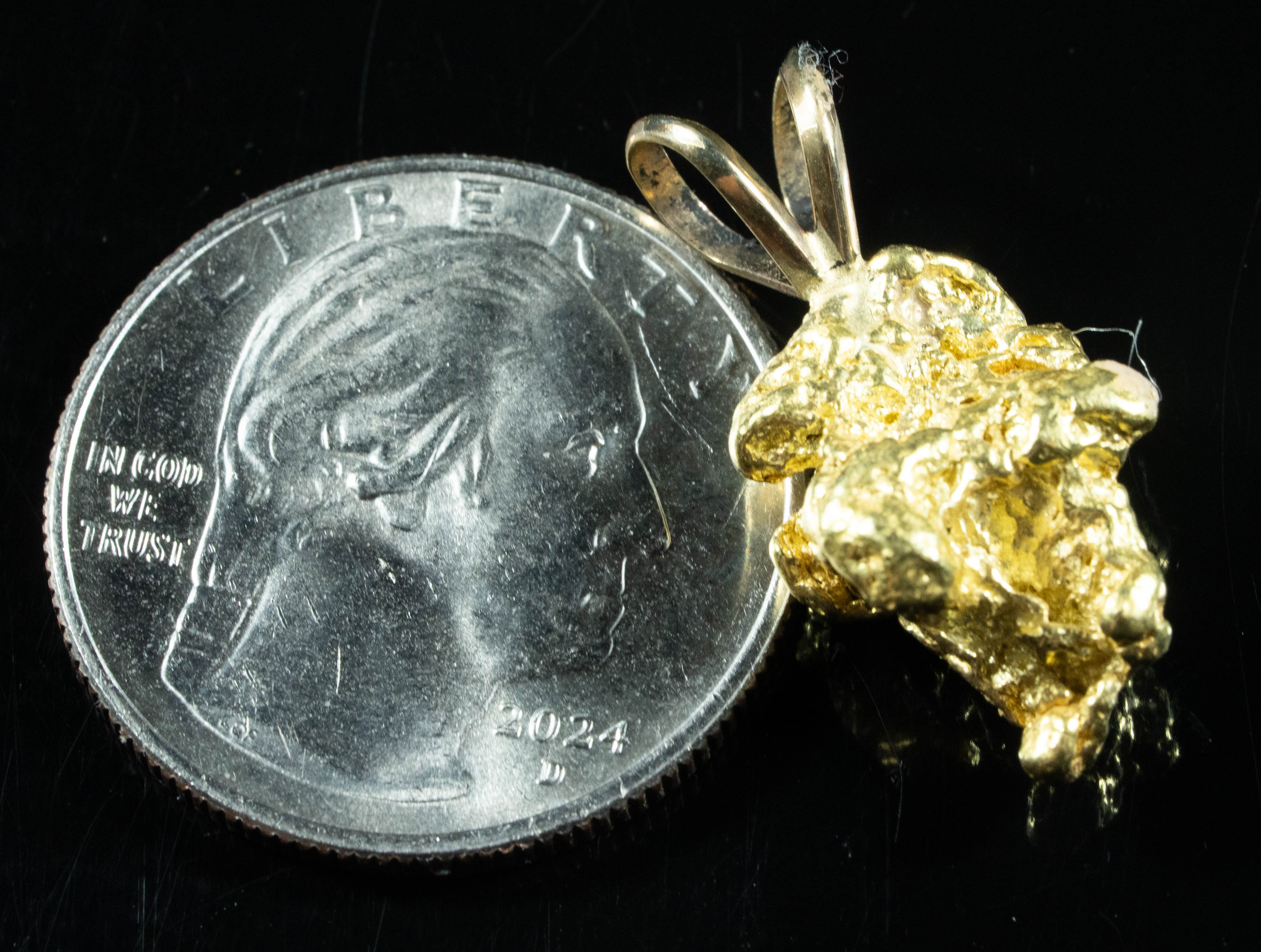 #567 Alaskan-Yukon BC Natural Gold Nugget Pendant 7.17 Grams Authentic