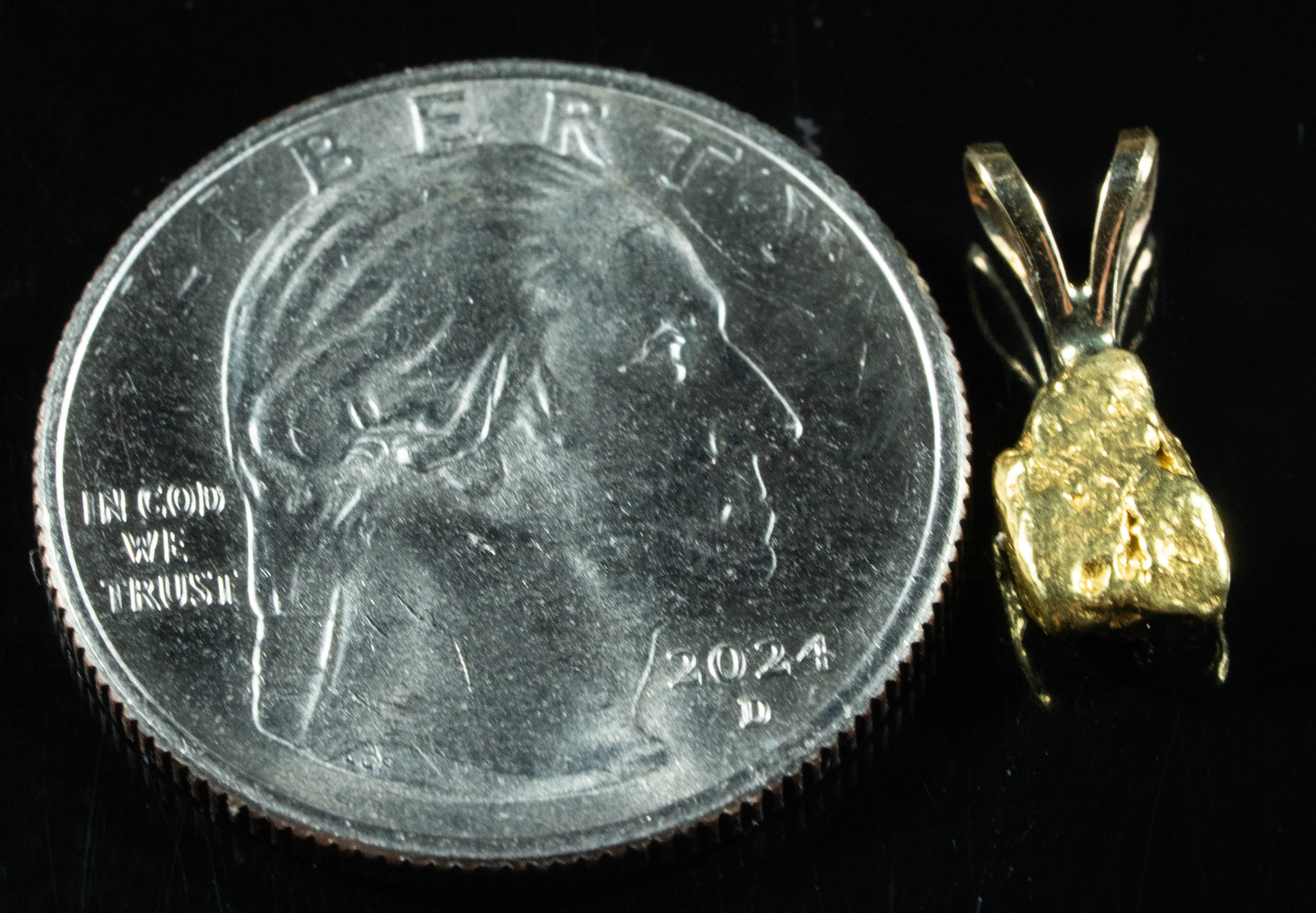 #569 Alaskan-Yukon BC Natural Gold Nugget Pendant 1.54 Grams Authentic