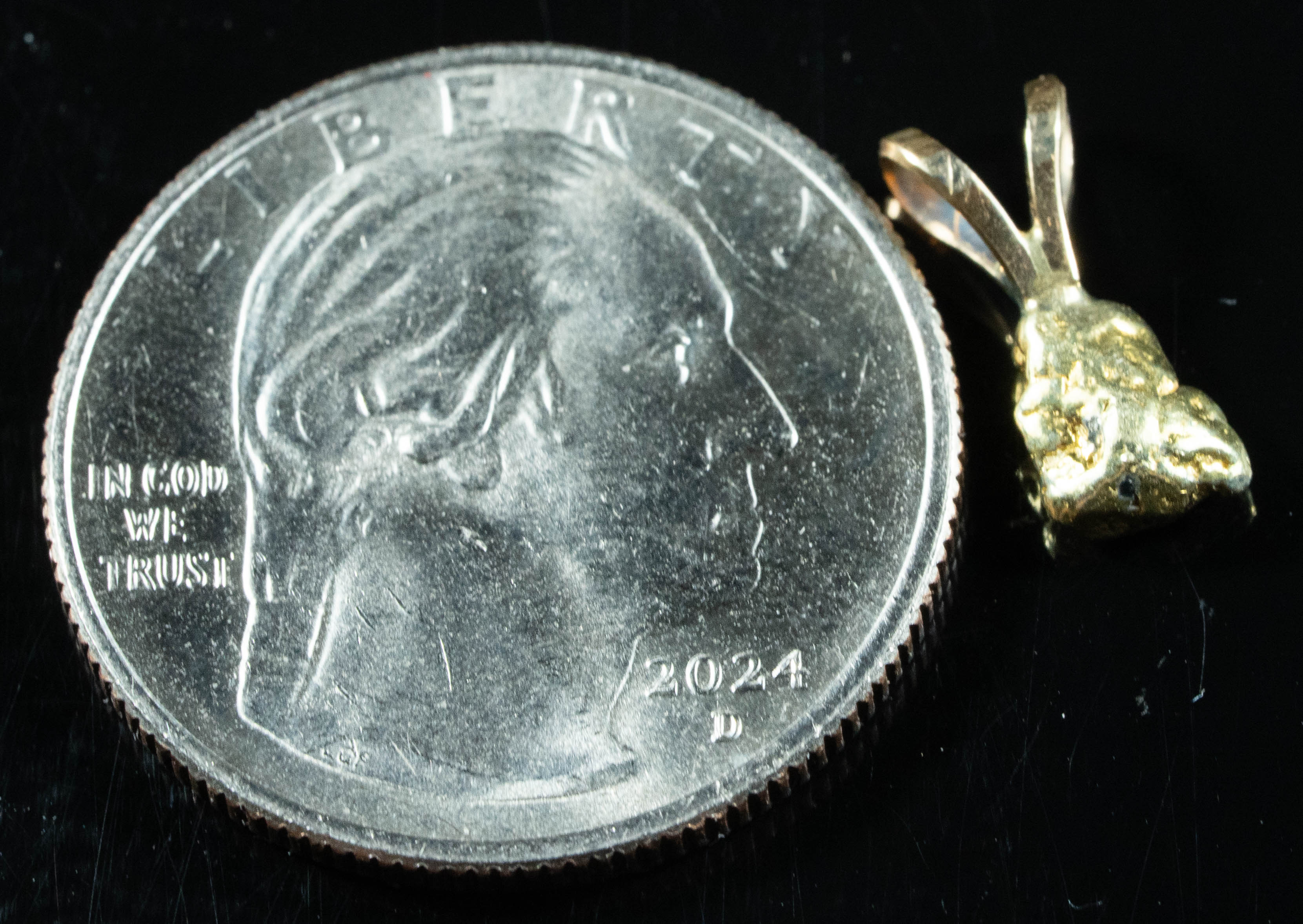 #570 Alaskan-Yukon BC Natural Gold Nugget Pendant .93 Grams Authentic