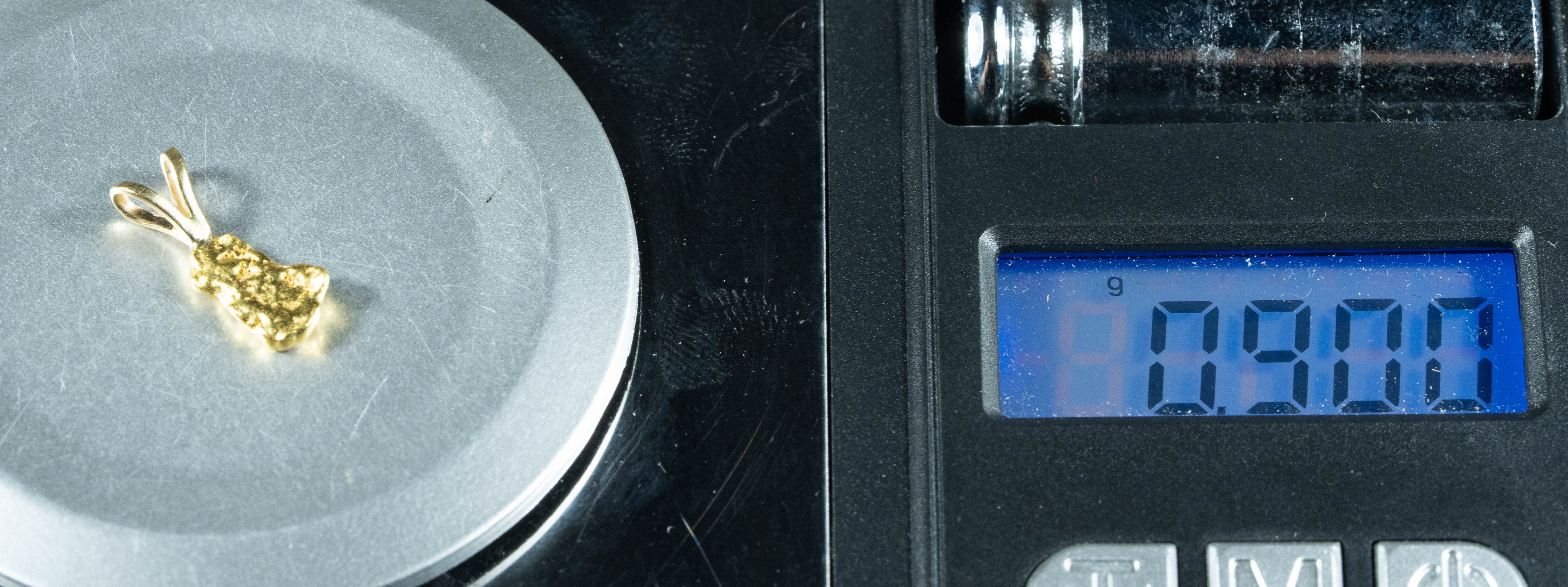 #571 Alaskan-Yukon BC Natural Gold Nugget Pendant .90 Grams Authentic