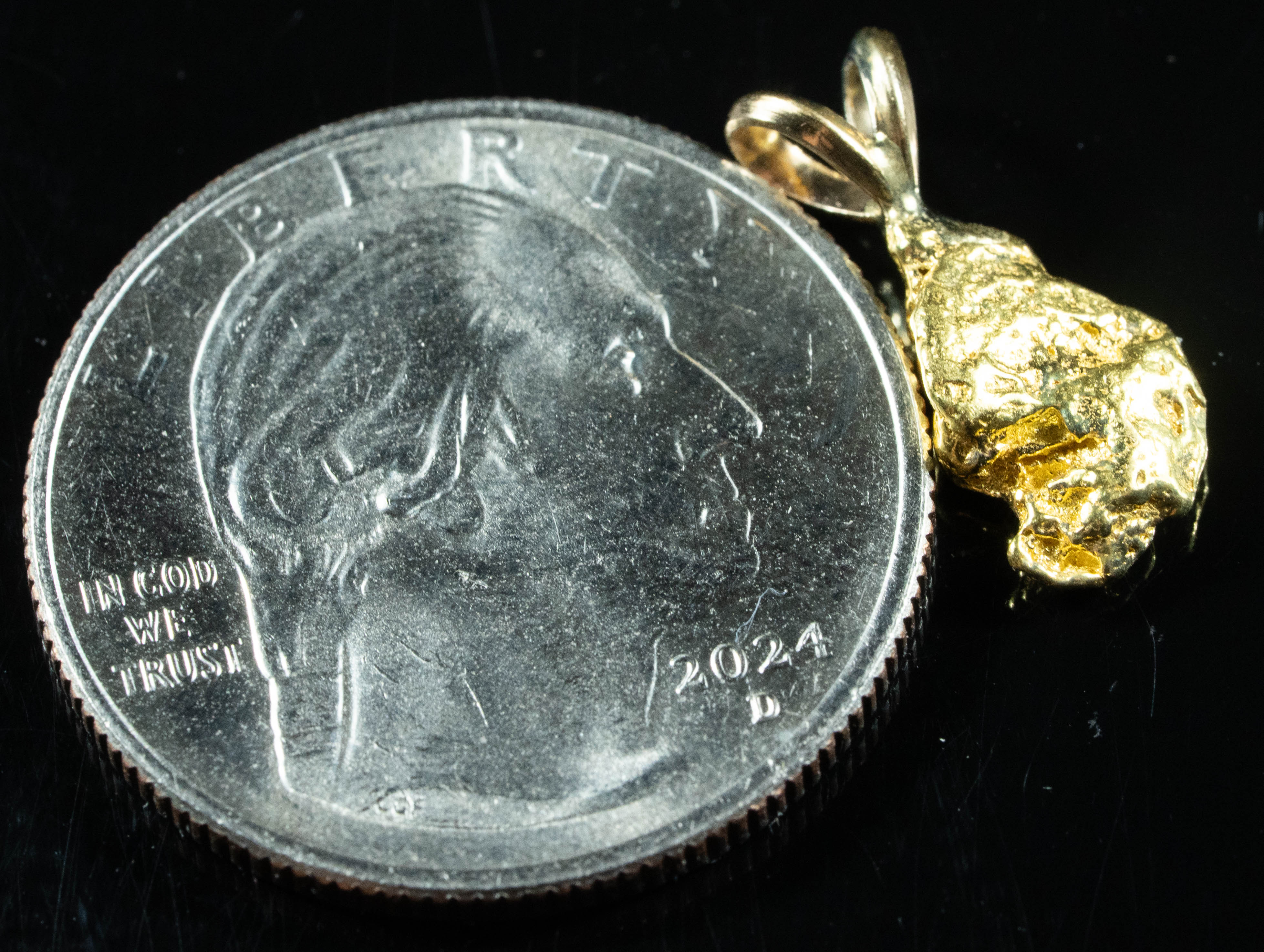 #572 Alaskan-Yukon BC Natural Gold Nugget Pendant 1.80 Grams Authentic