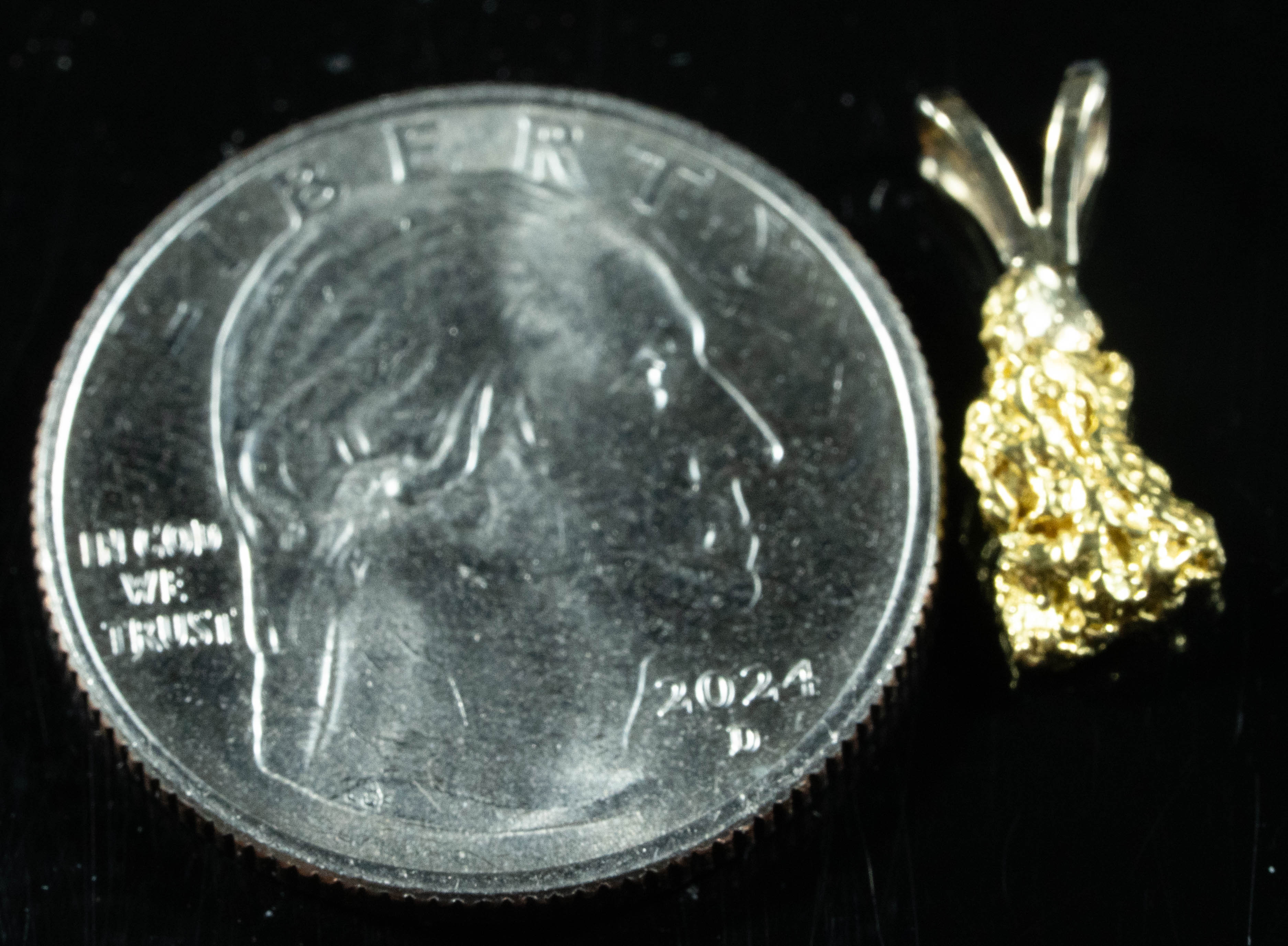 #574 Alaskan-Yukon BC Natural Gold Nugget Pendant 1.15 Grams Authentic