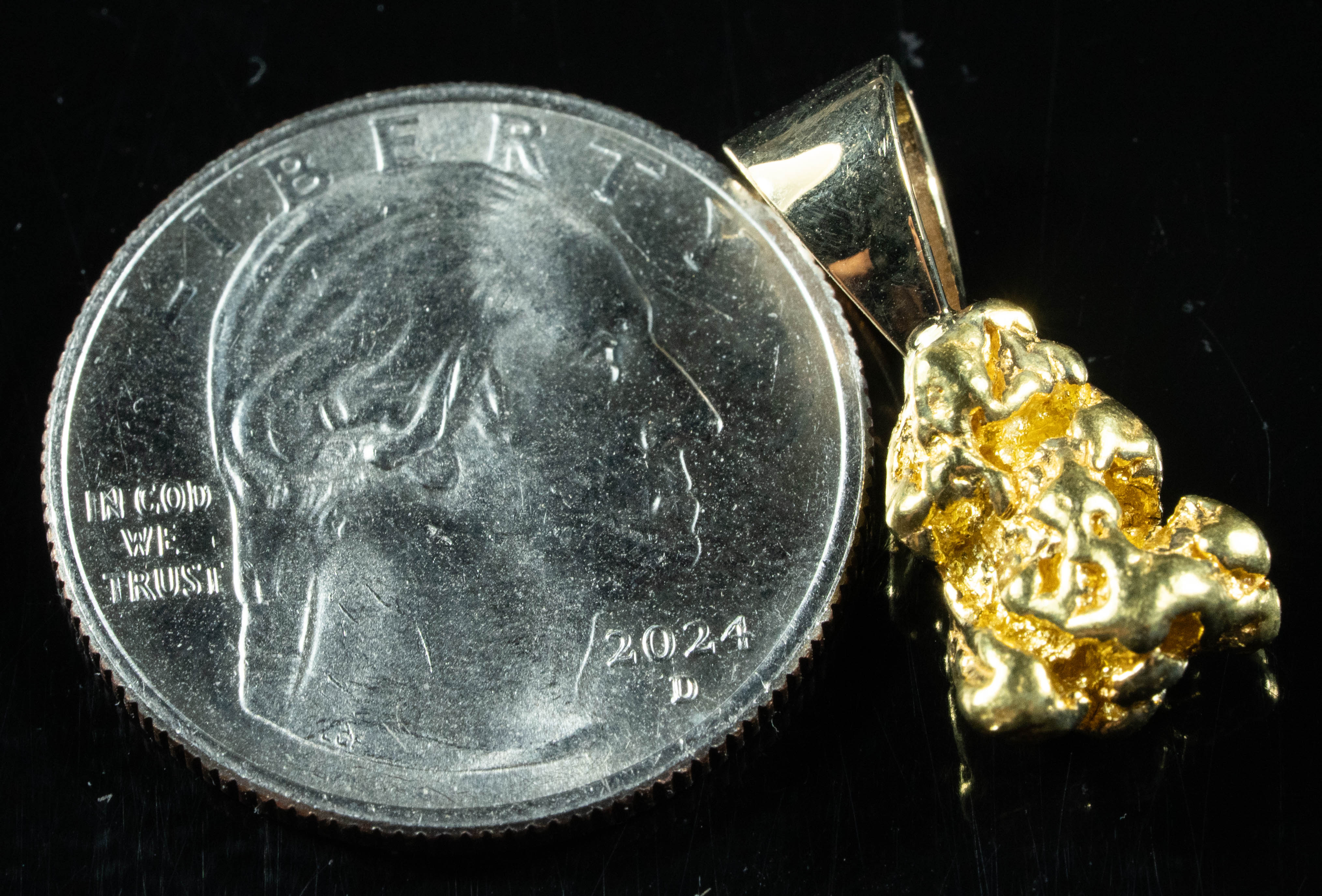 #575 Alaskan-Yukon BC Natural Gold Nugget Pendant 5.23 Grams Authentic