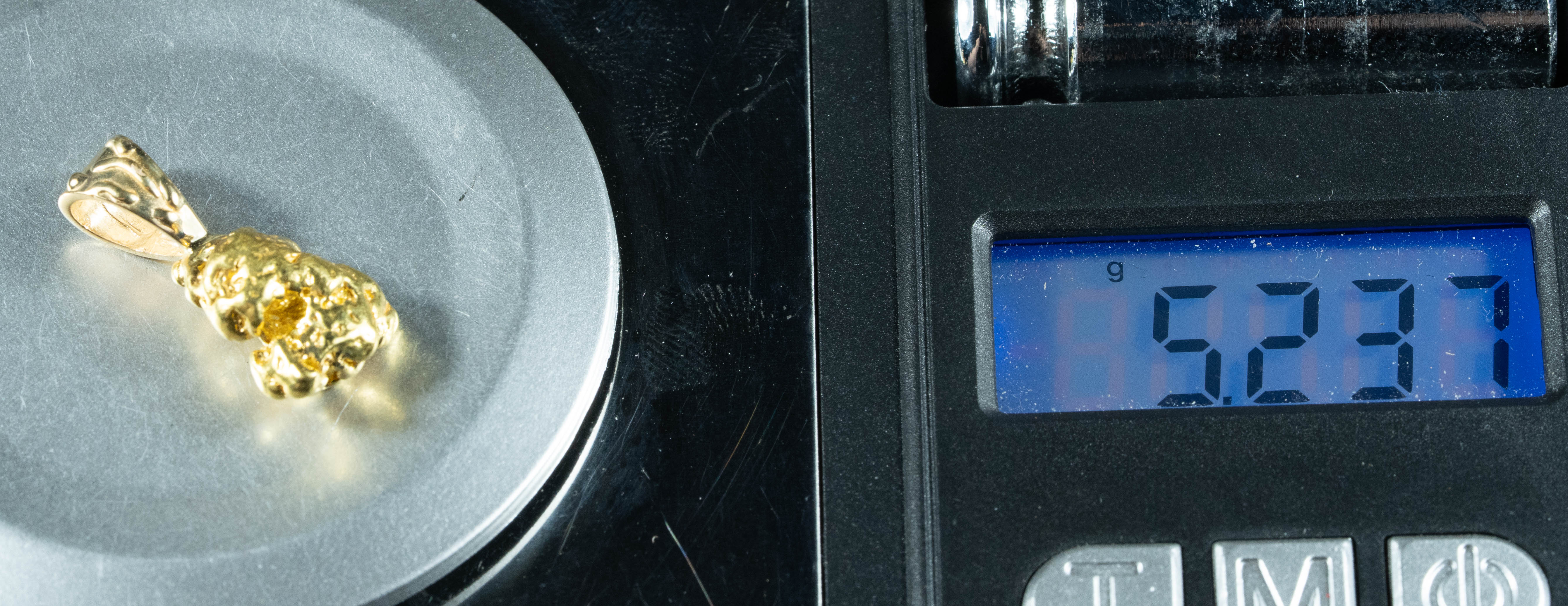 #575 Alaskan-Yukon BC Natural Gold Nugget Pendant 5.23 Grams Authentic