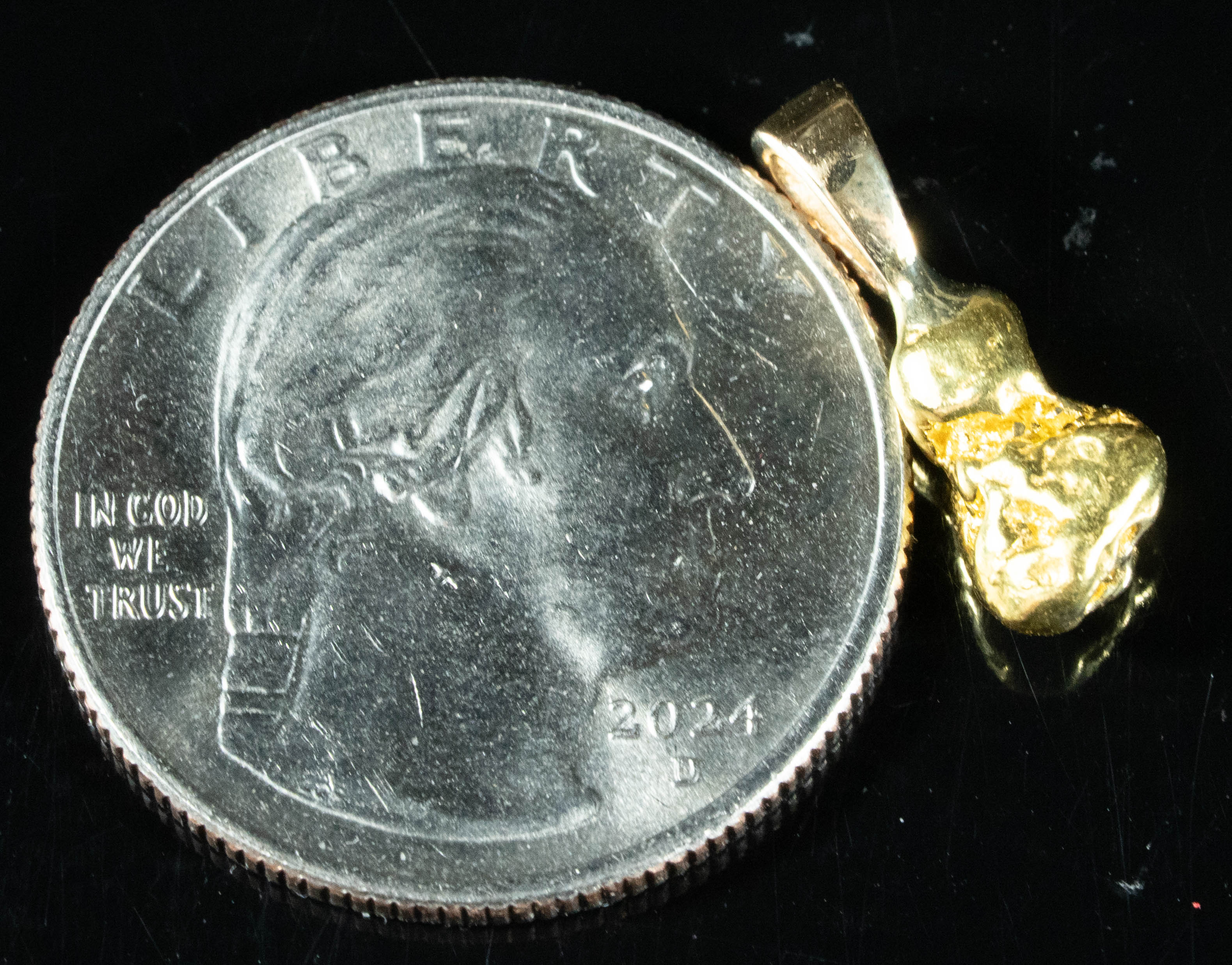 #577 Alaskan-Yukon BC Natural Gold Nugget Pendant 2.39 Grams Authentic