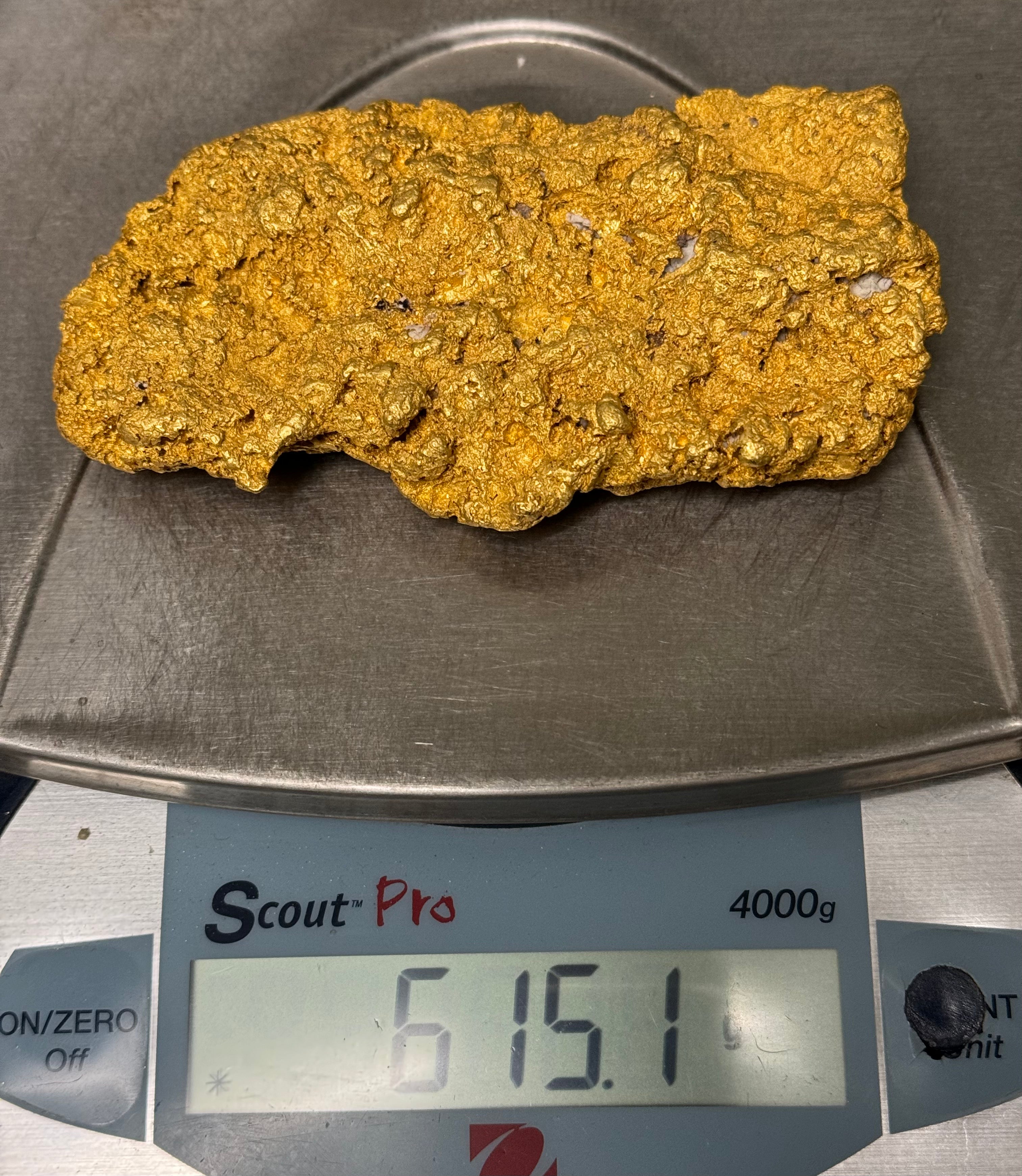 Large Natural Gold Nugget Australian 615.10 Grams 19.77 Troy Ounces Very Rare