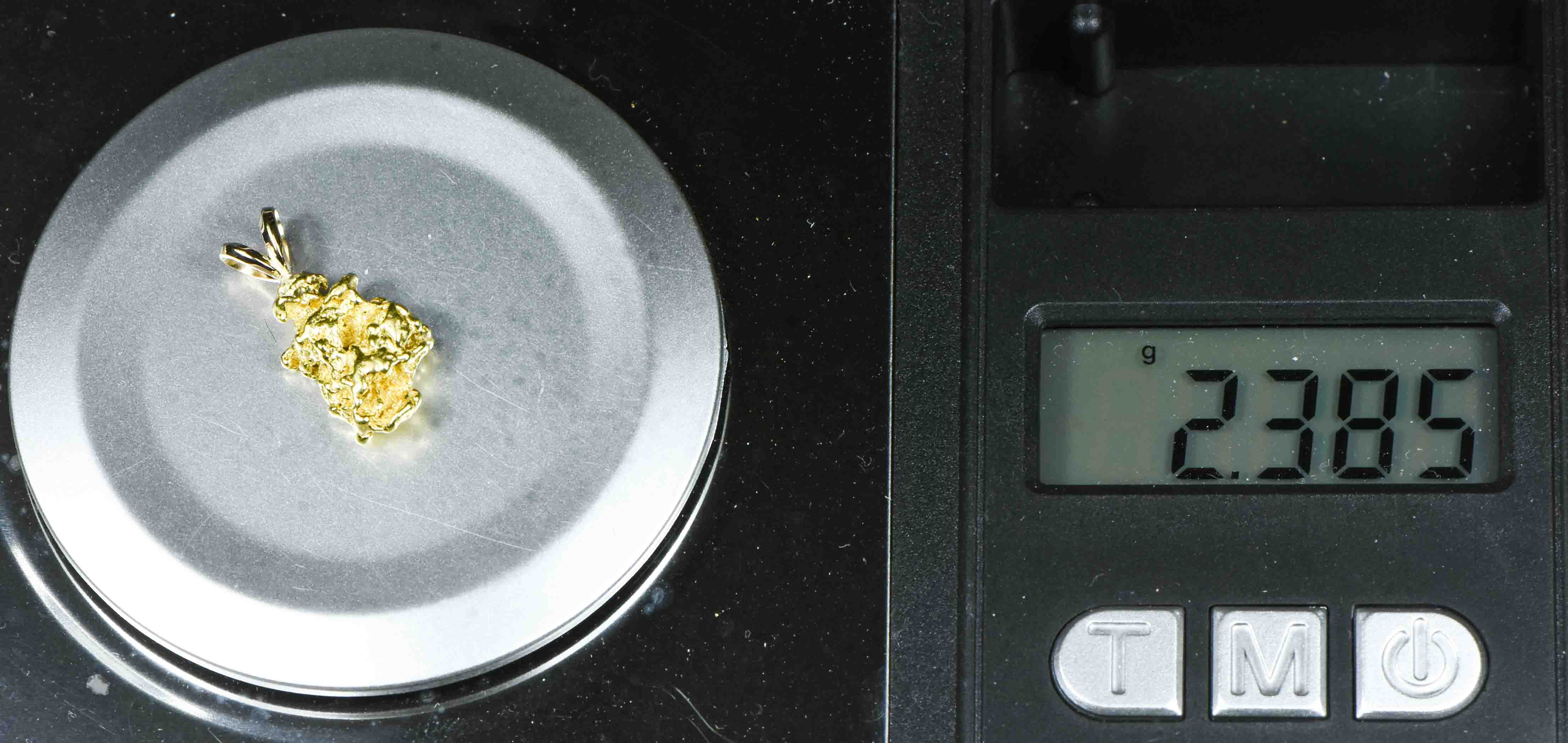 #589 Alaskan-Yukon BC Natural Gold Nugget  Pendant 2.38 Grams Authentic