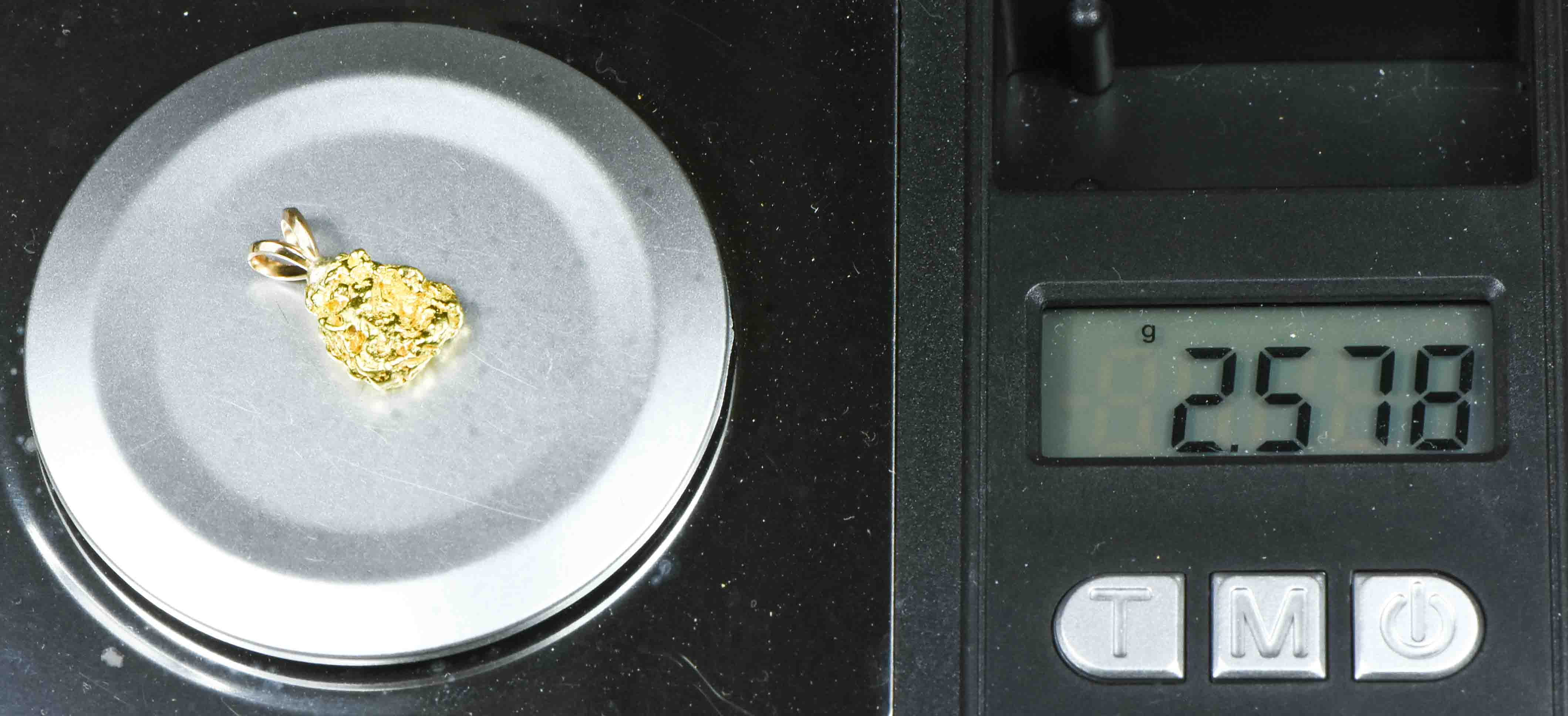 #626 Alaskan-Yukon BC Natural Gold Nugget  Pendant 2.57 Grams Authentic