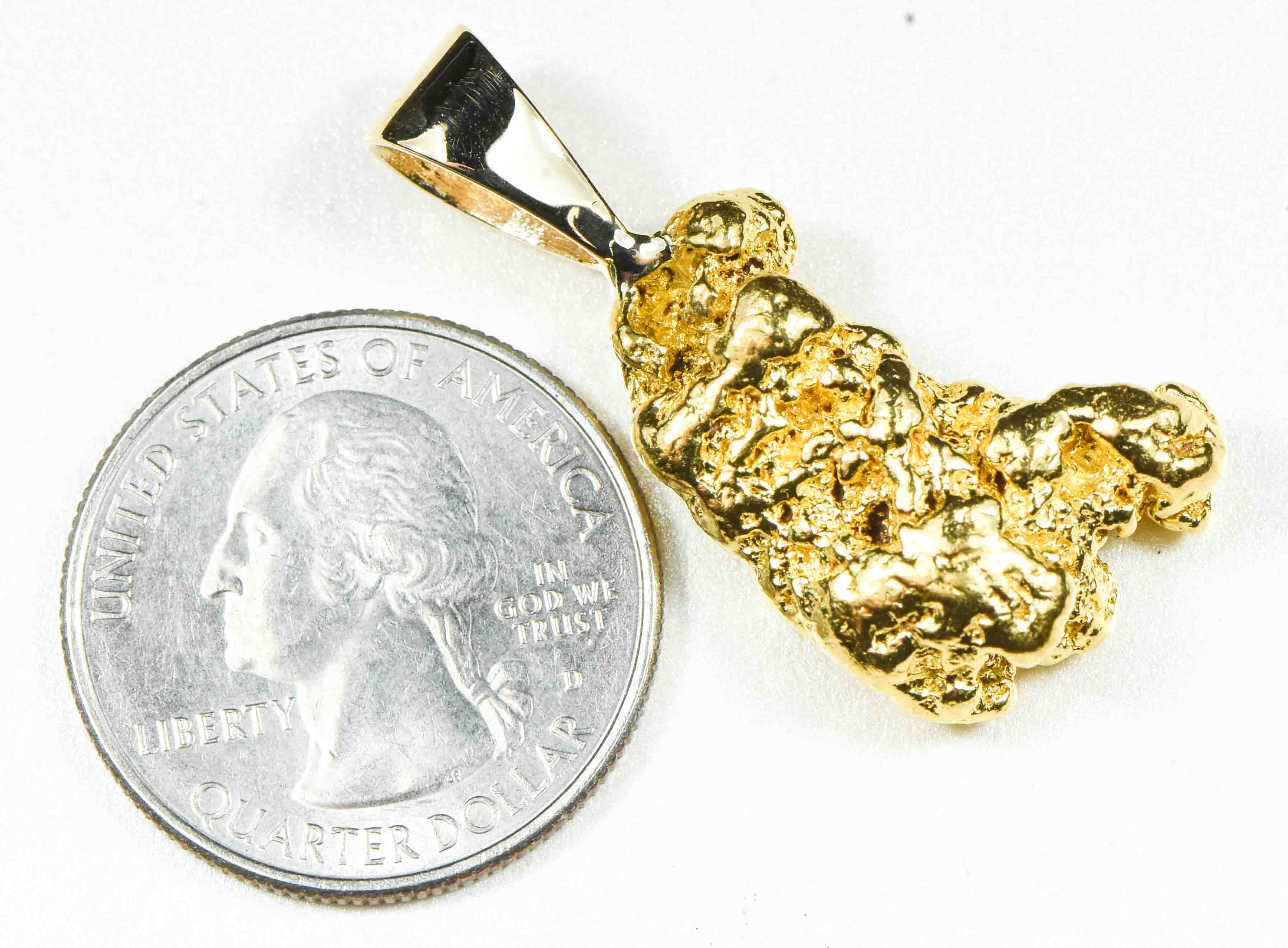 #628 Alaskan-Yukon BC Natural Gold Nugget  Pendant 19.84 Grams Authentic