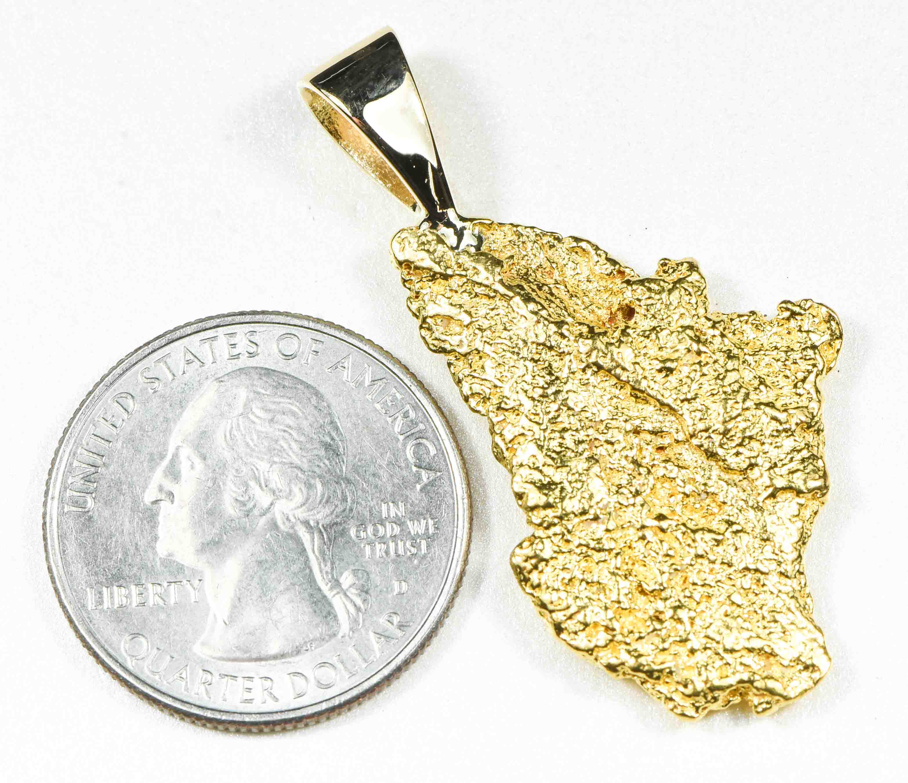#629 Alaskan-Yukon BC Natural Gold Nugget  Pendant 14.96 Grams Authentic