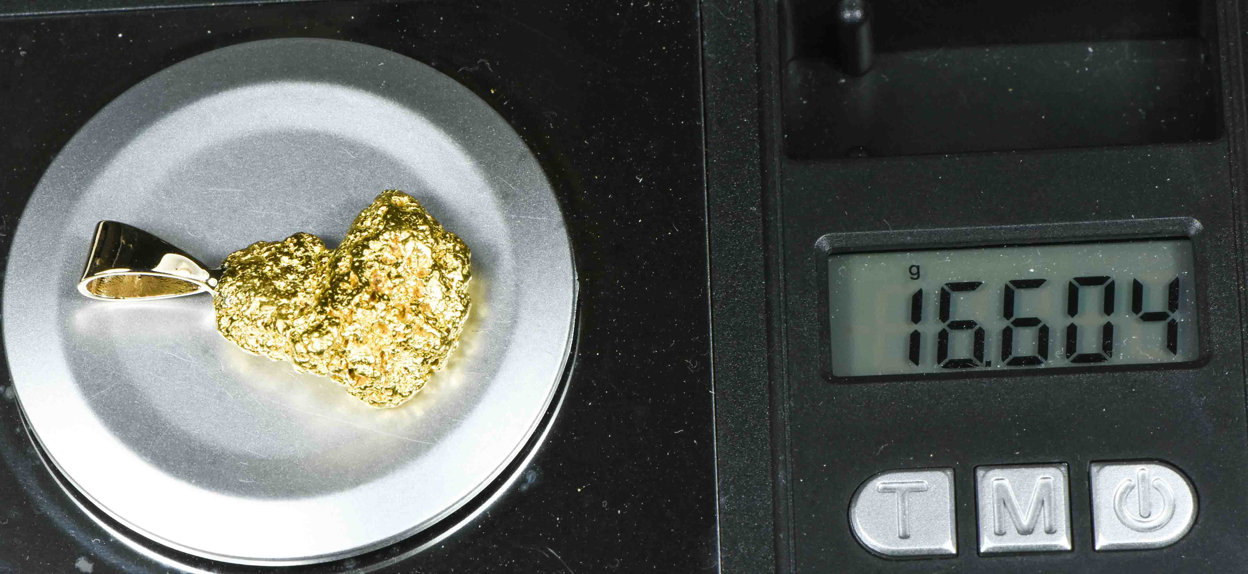 #630 Alaskan-Yukon BC Natural Gold Nugget  Pendant 16.60 Grams Authentic