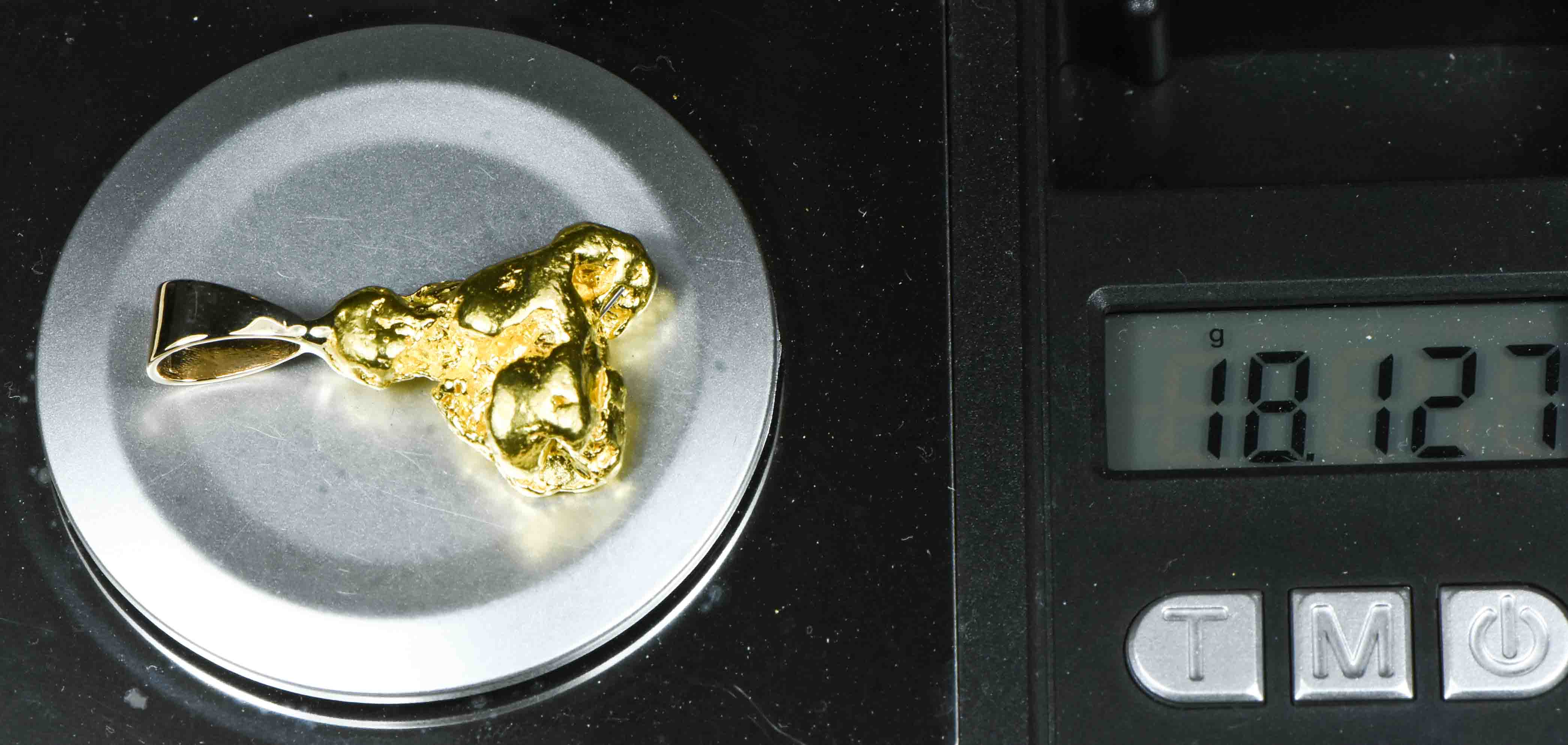 #631 Alaskan-Yukon BC Natural Gold Nugget  Pendant 18.12 Grams Authentic