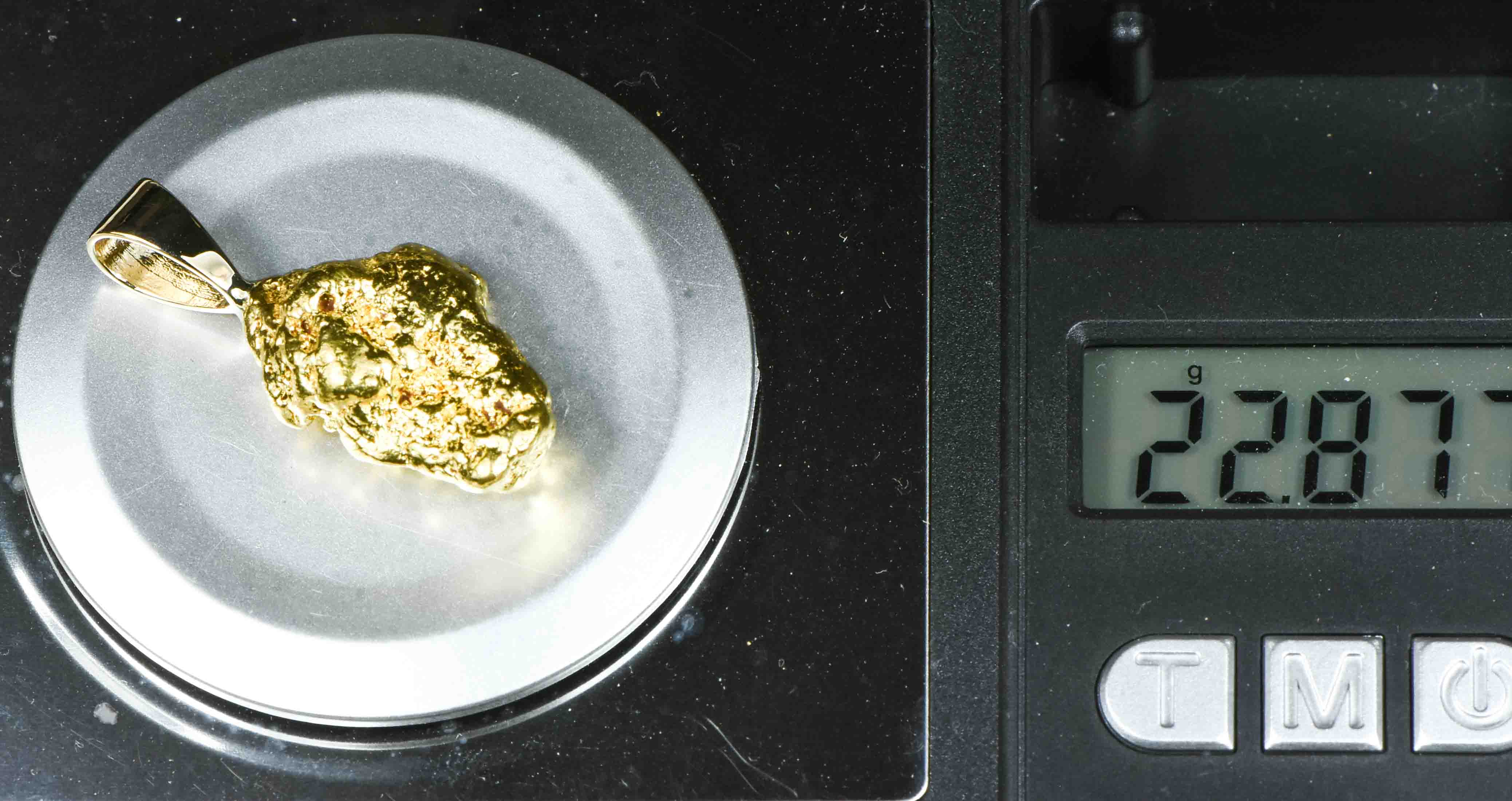 #632 Alaskan-Yukon BC Natural Gold Nugget  Pendant 22.87 Grams Authentic