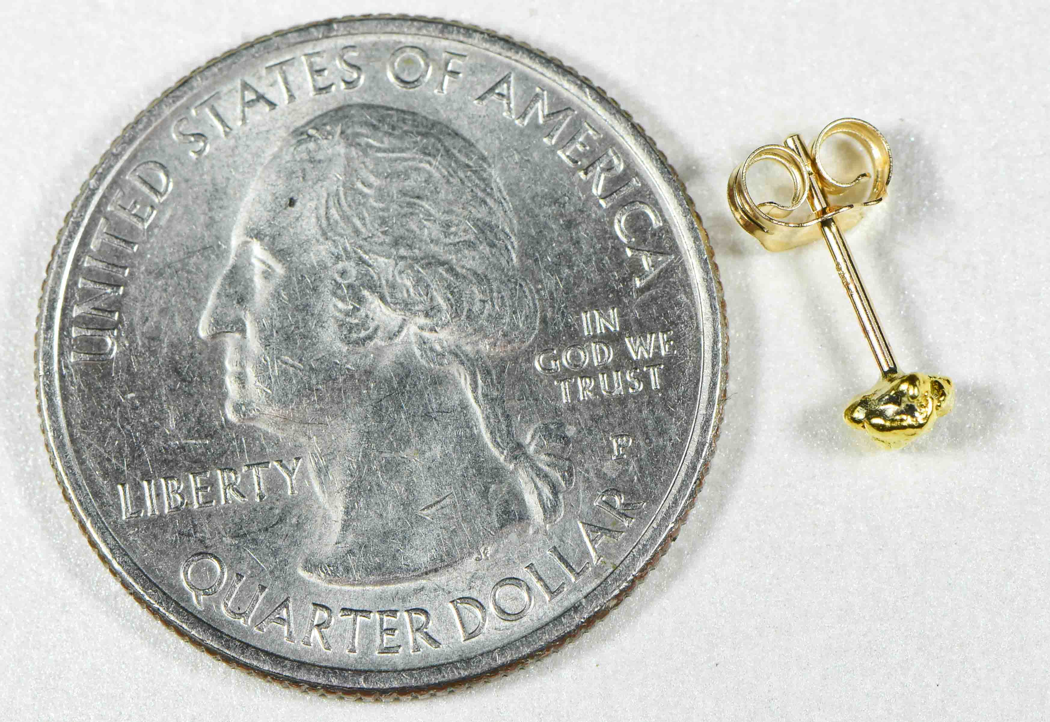 #625 Alaskan-Yukon BC Natural Gold Nugget Single Earring .35 Grams