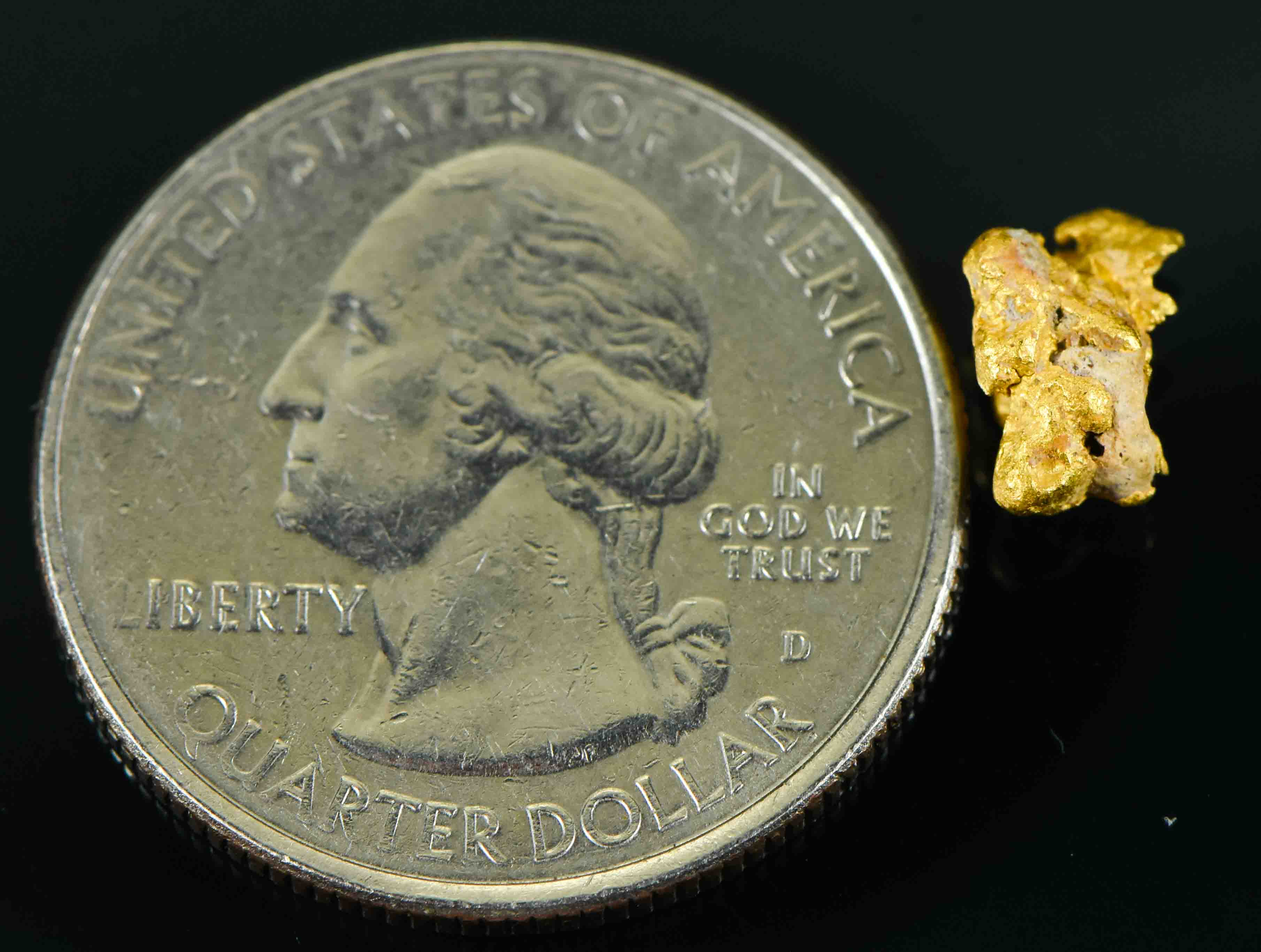 #6 Australian Natural Gold Nugget With Quartz Weighs .99 Grams.