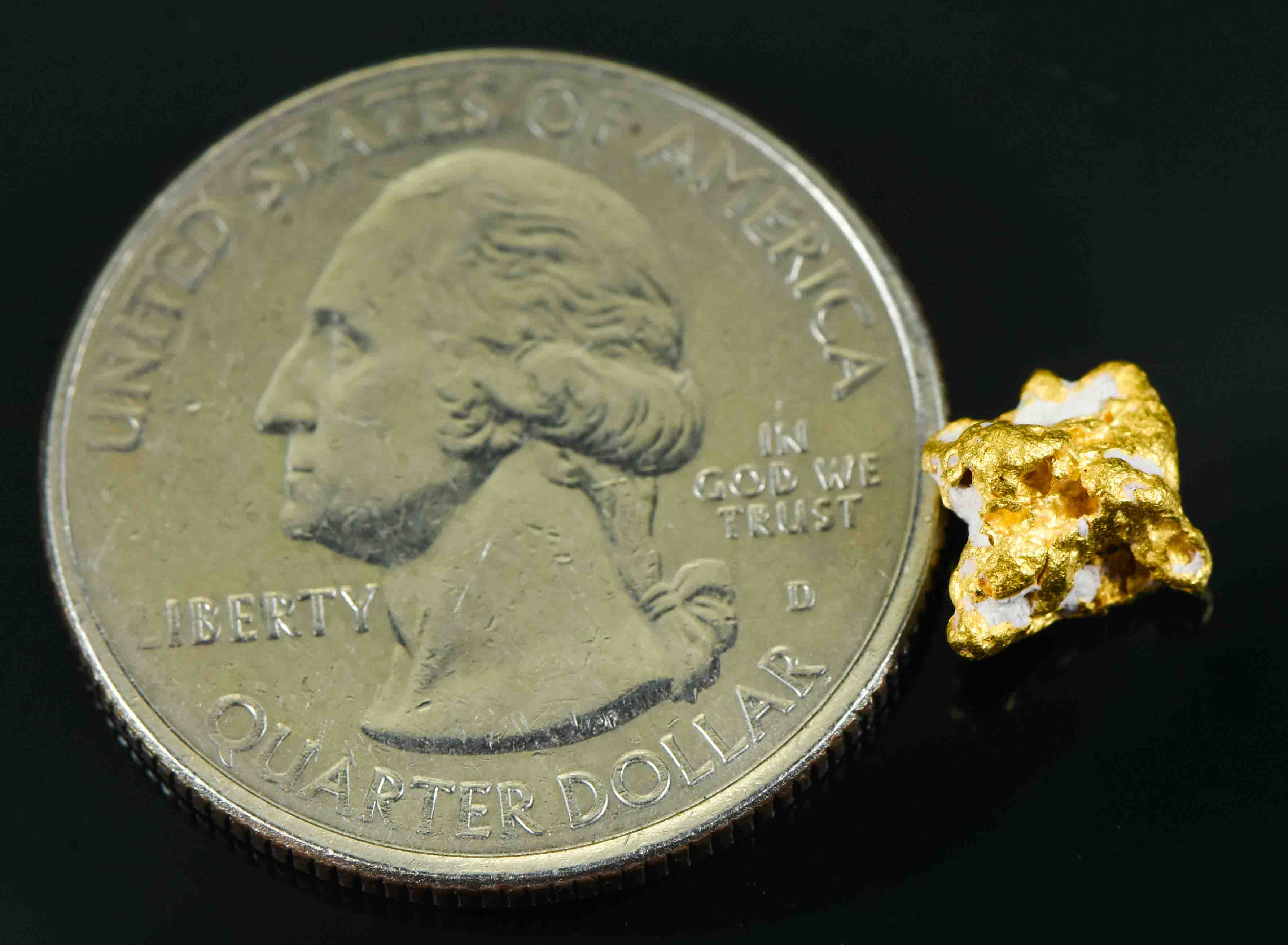 #13 Australian Natural Gold Nugget With Quartz Weighs 1.51 Grams.