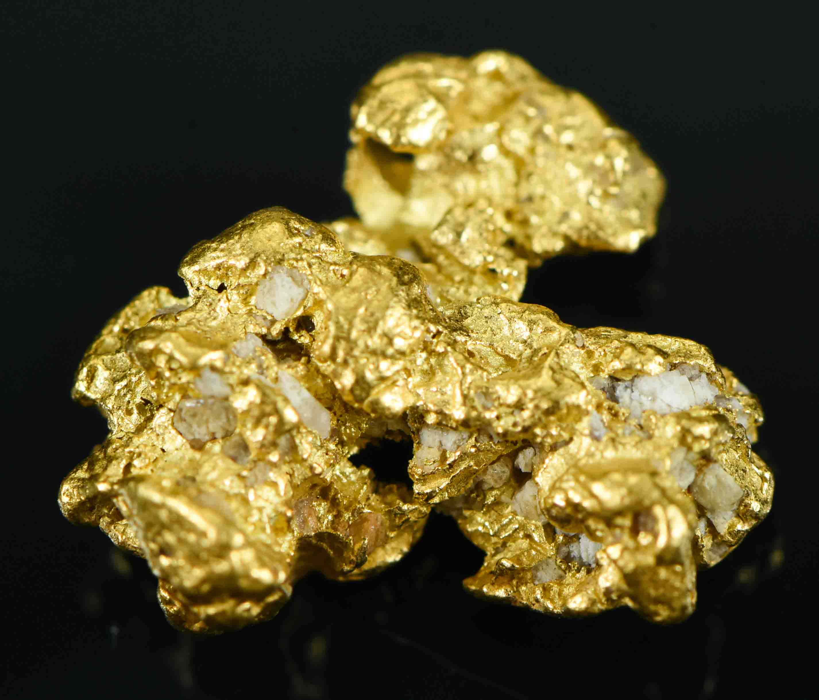 #24 Australian Natural Gold Nugget With Quartz Weighs 2.19 Grams.
