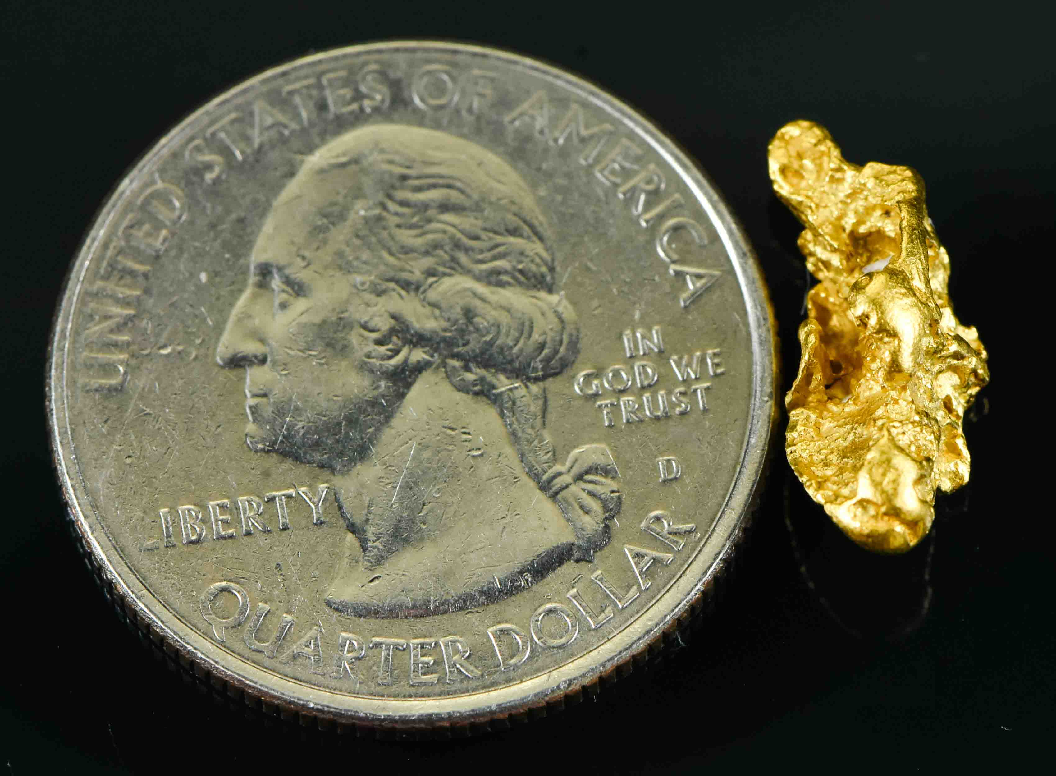#26 Australian Natural Gold Nugget With Quartz Weighs 1.98 Grams.