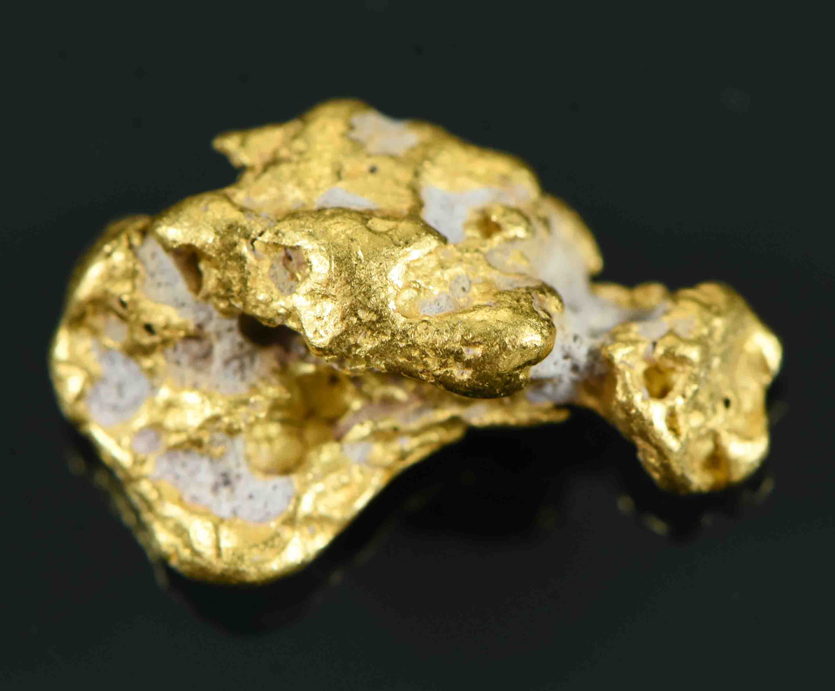 #27 Australian Natural Gold Nugget With Quartz Weighs 2.17 Grams.