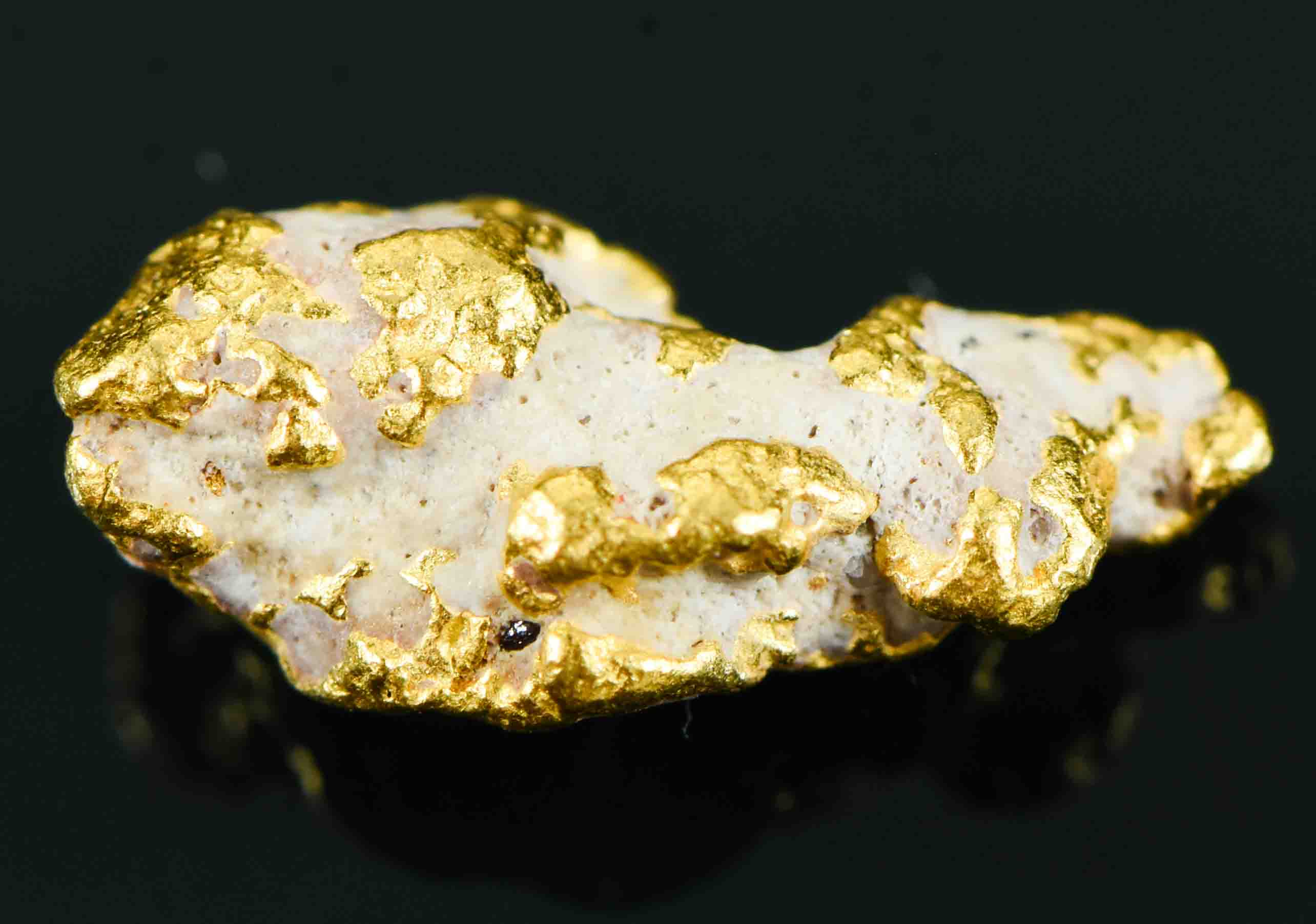 #35 Australian Natural Gold Nugget With Quartz Weighs 1.78 Grams.
