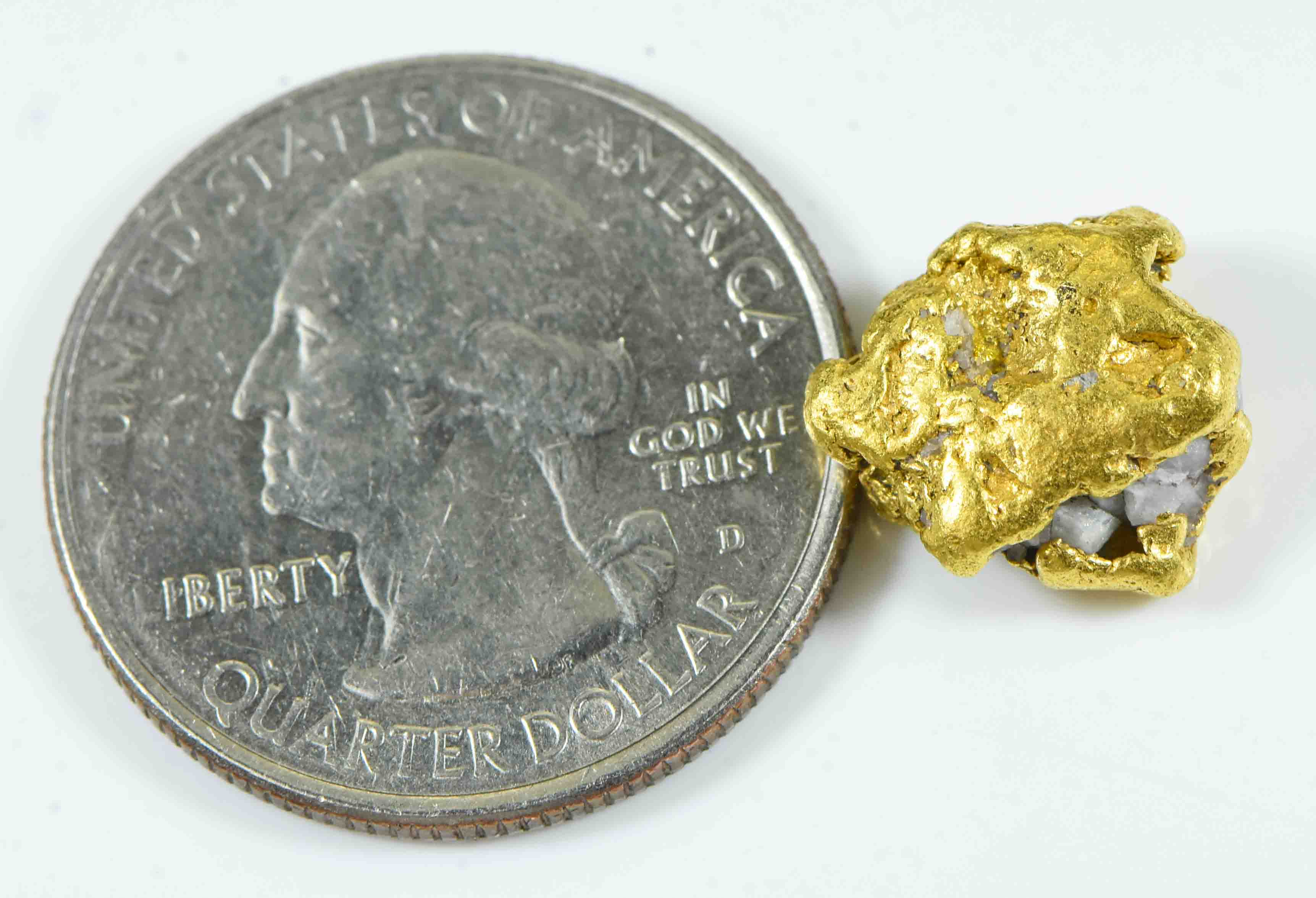 QN-66 "Alaskan BC Gold Nuggets with Quartz" Genuine 4.57 Grams