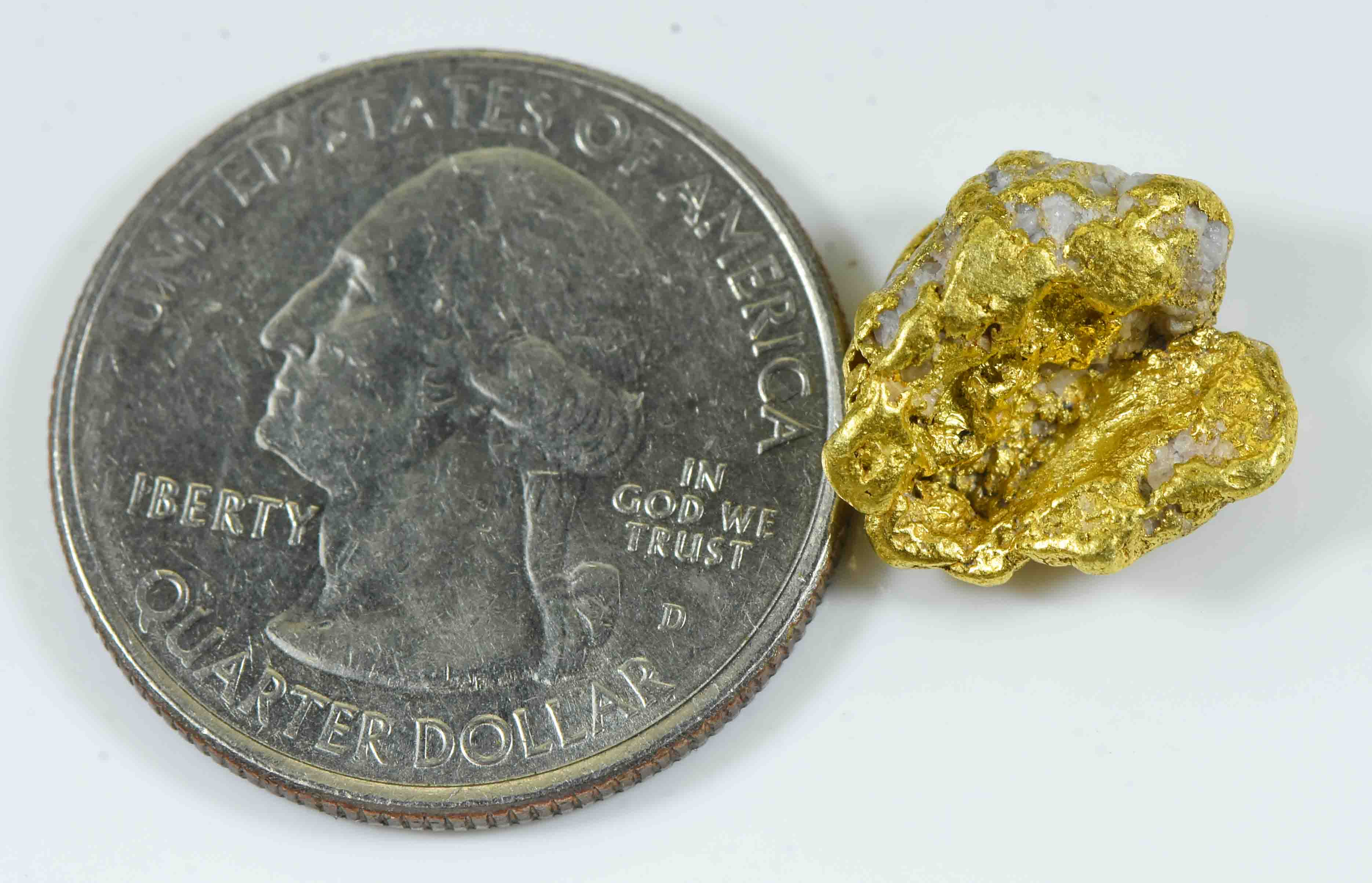 QN-72 "Alaskan BC Gold Nuggets with Quartz" Genuine 4.15 Grams