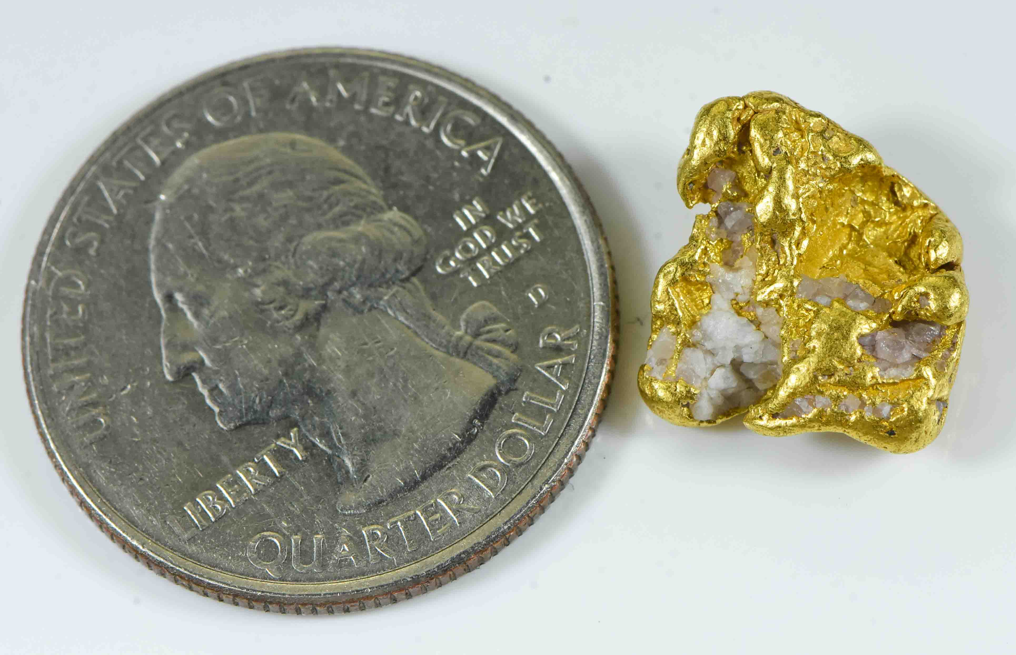 QN-94 "Alaskan BC Gold Nuggets with Quartz" Genuine 4.38 Grams