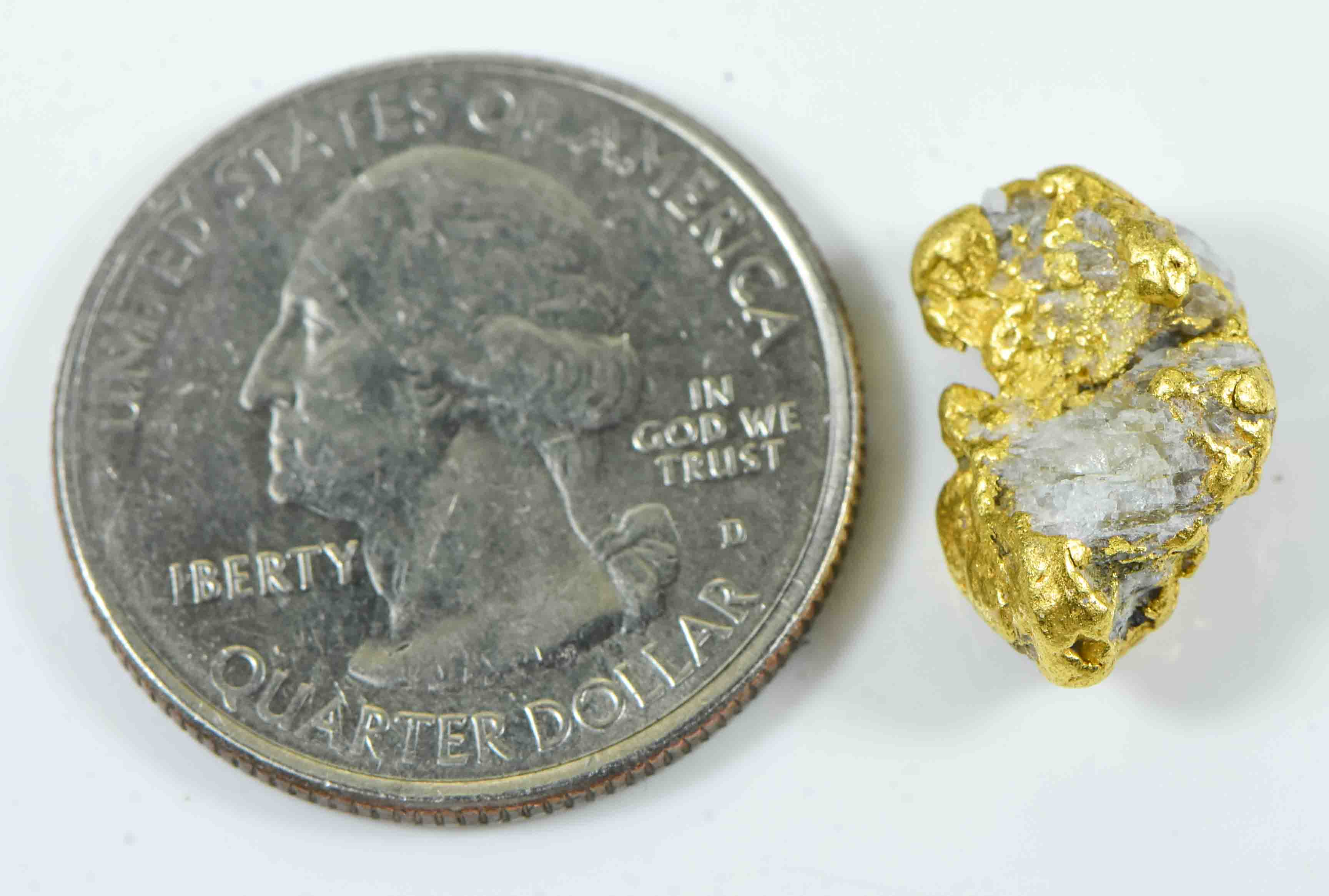 QN-99 "Alaskan BC Gold Nuggets with Quartz" Genuine 4.17 Grams