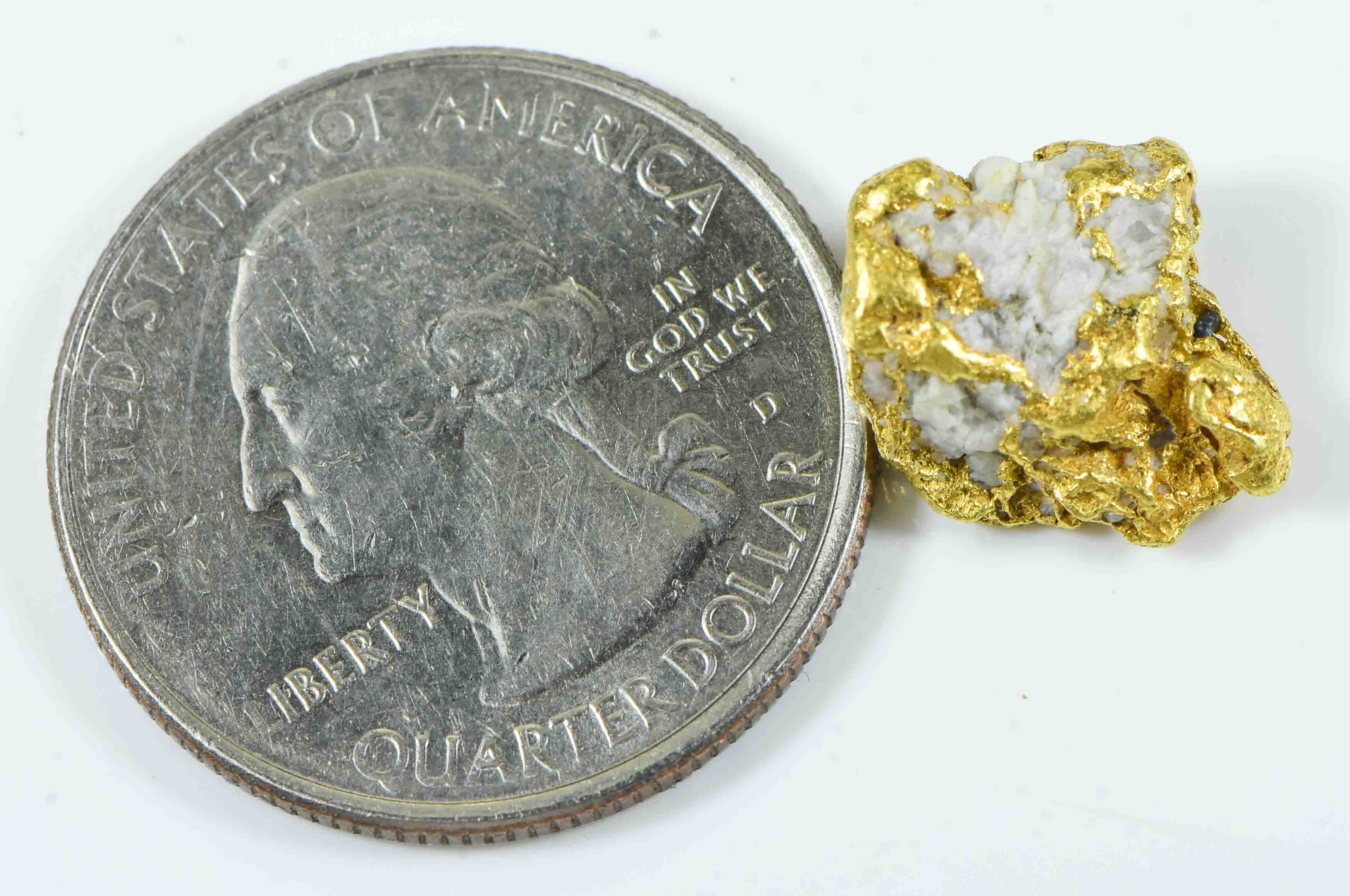 QN-109 "Alaskan BC Gold Nuggets with Quartz" Genuine 3.56 Grams