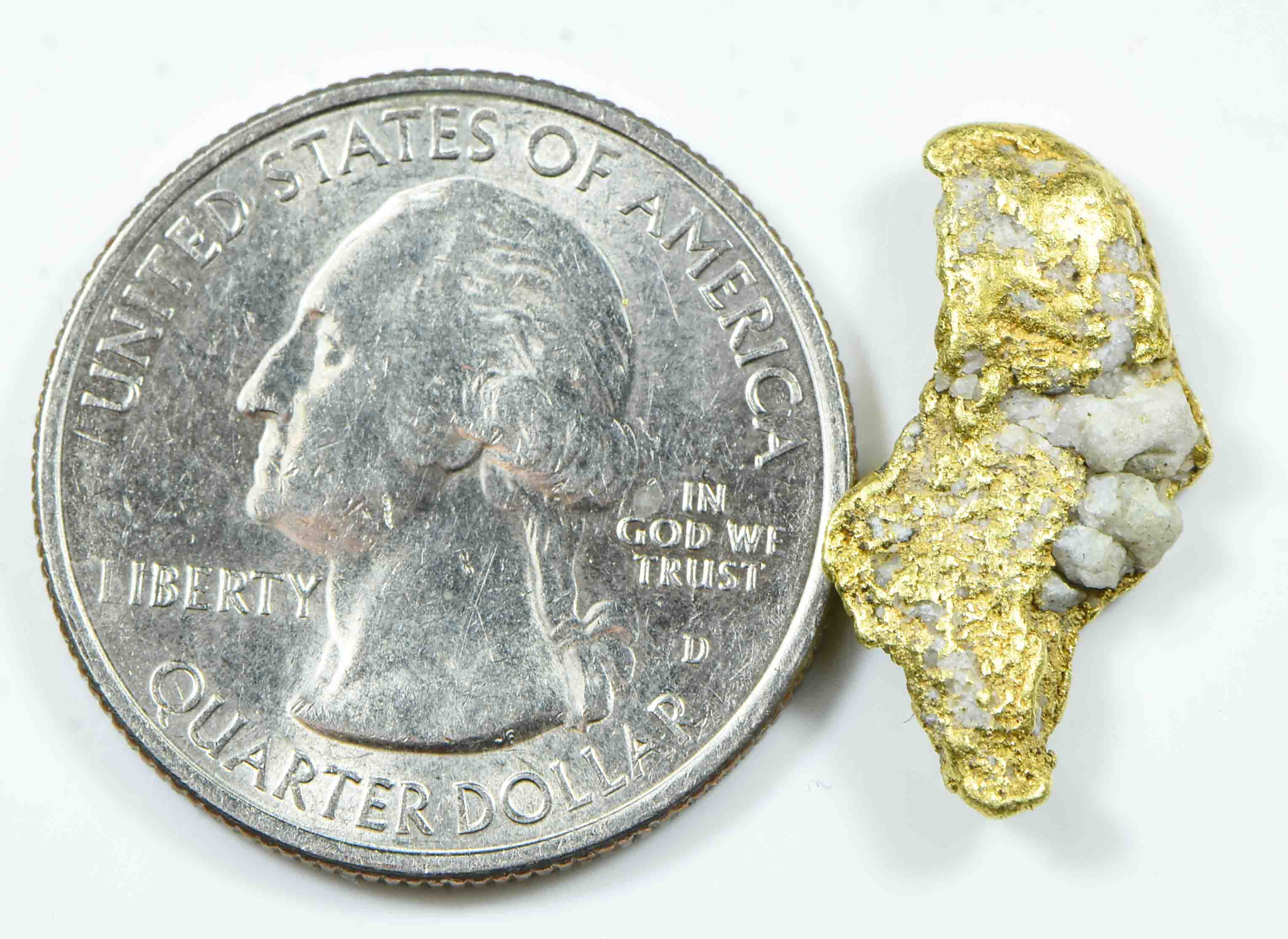 QN-2 "Alaskan BC Gold Nuggets with Quartz" Genuine 2.98 Grams