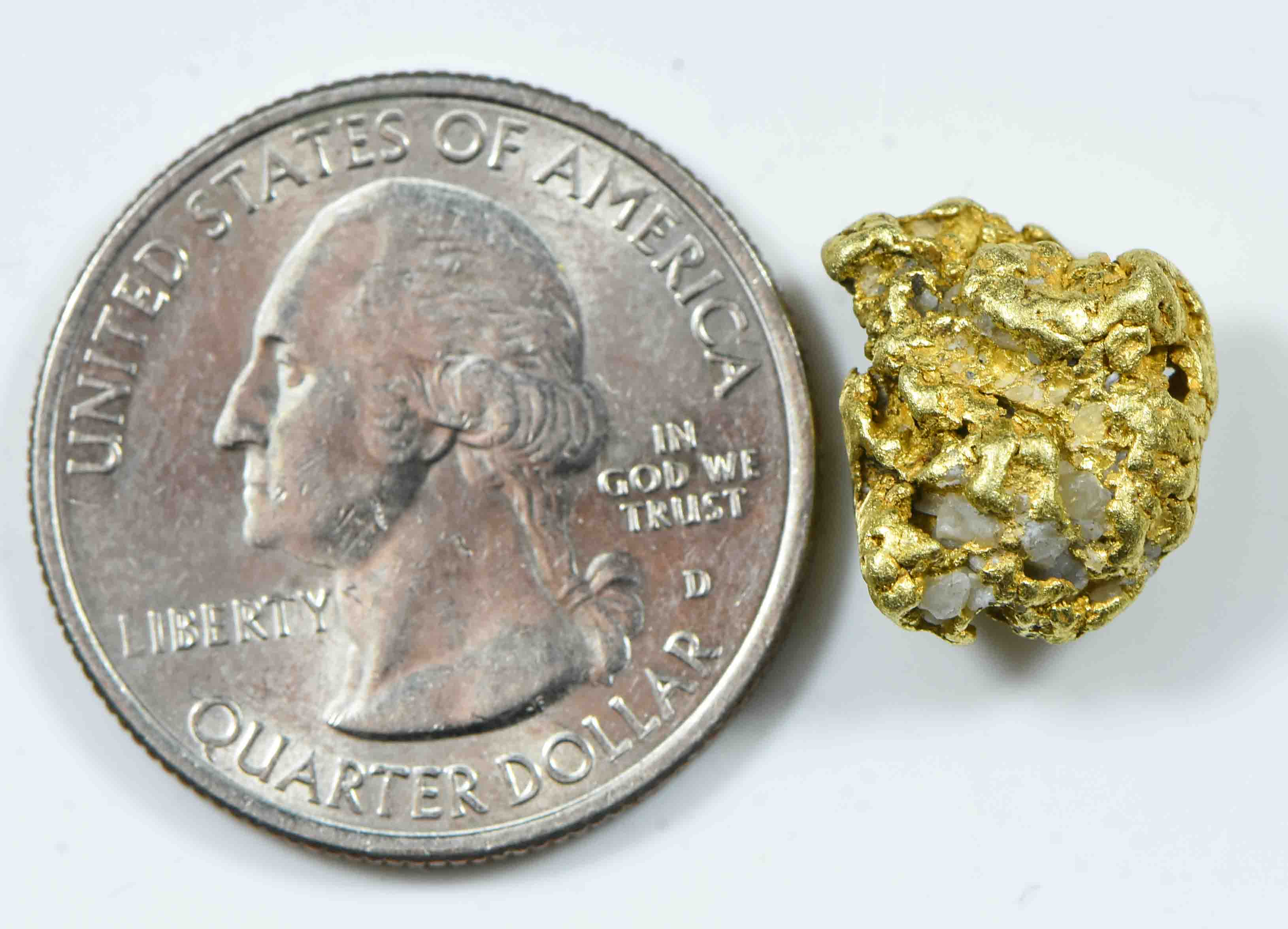 QN-20 "Alaskan BC Gold Nuggets with Quartz" Genuine 4.62 Grams