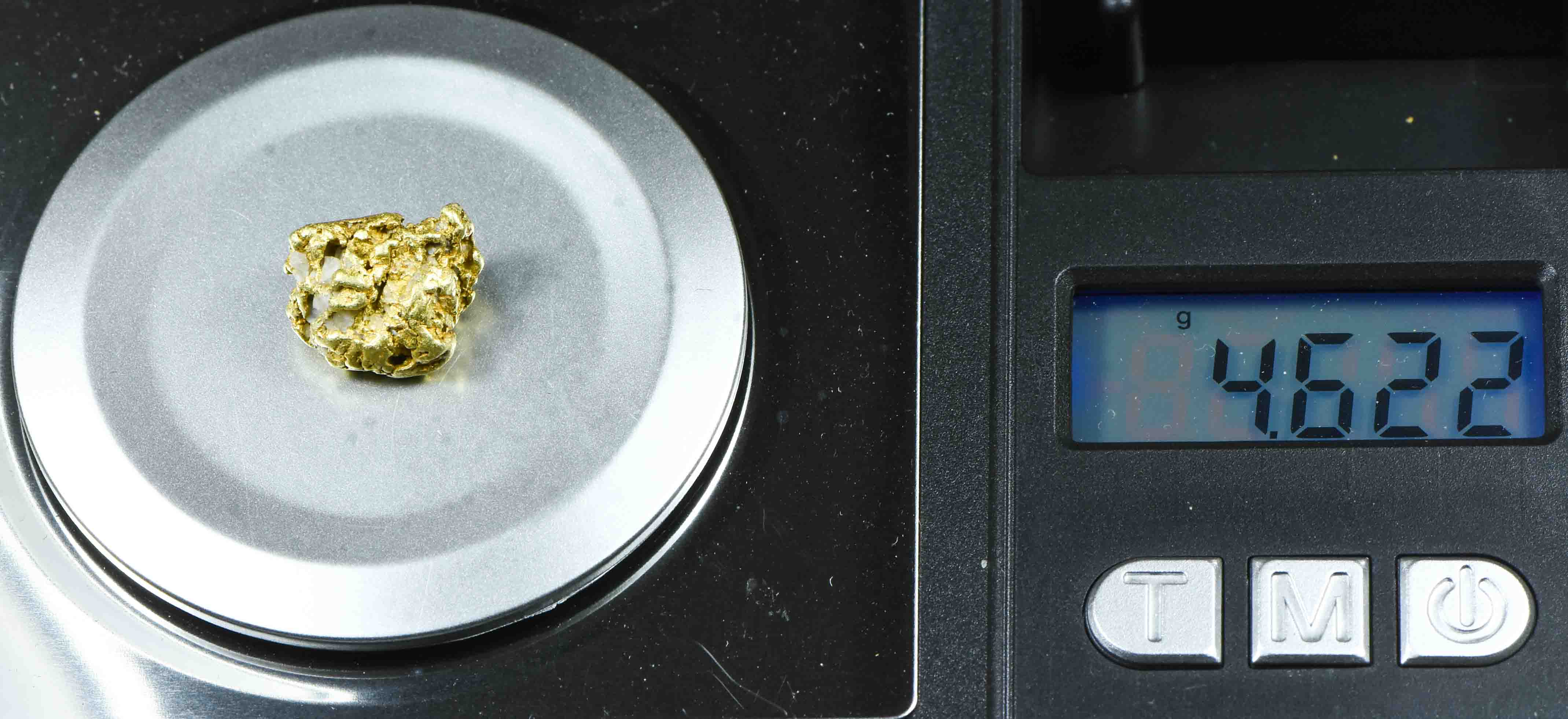 QN-20 "Alaskan BC Gold Nuggets with Quartz" Genuine 4.62 Grams