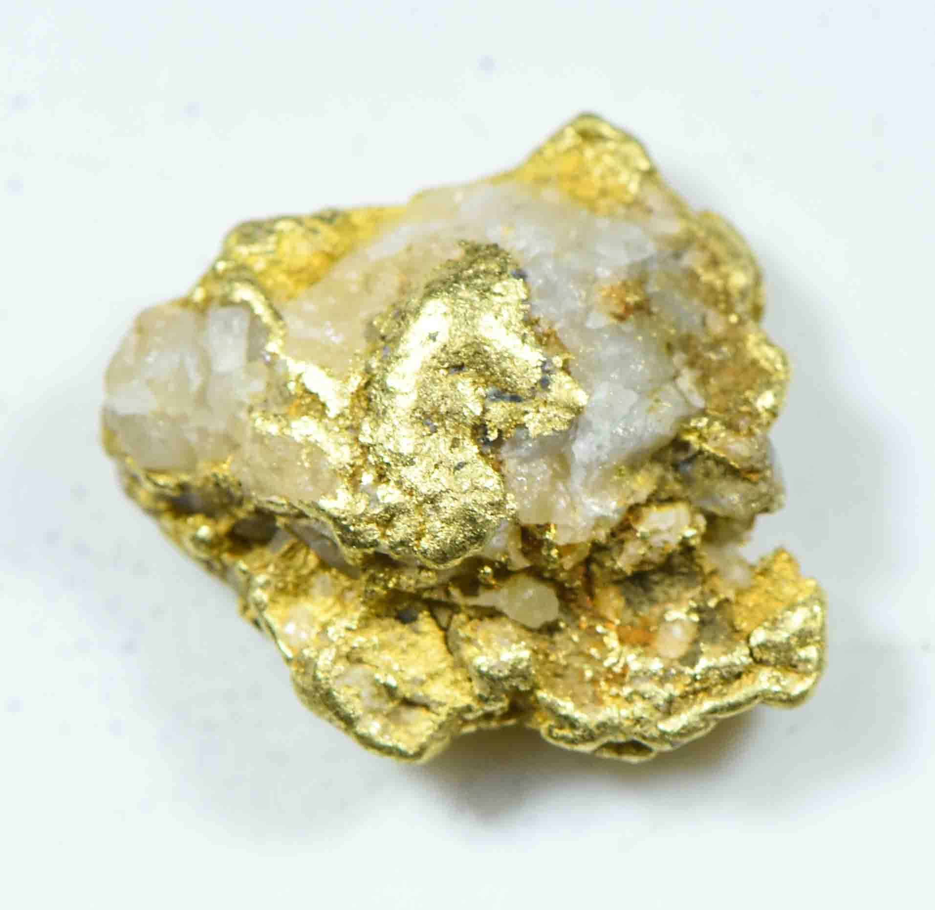 QN-59 "Alaskan BC Gold Nuggets with Quartz" Genuine 3.10 Grams