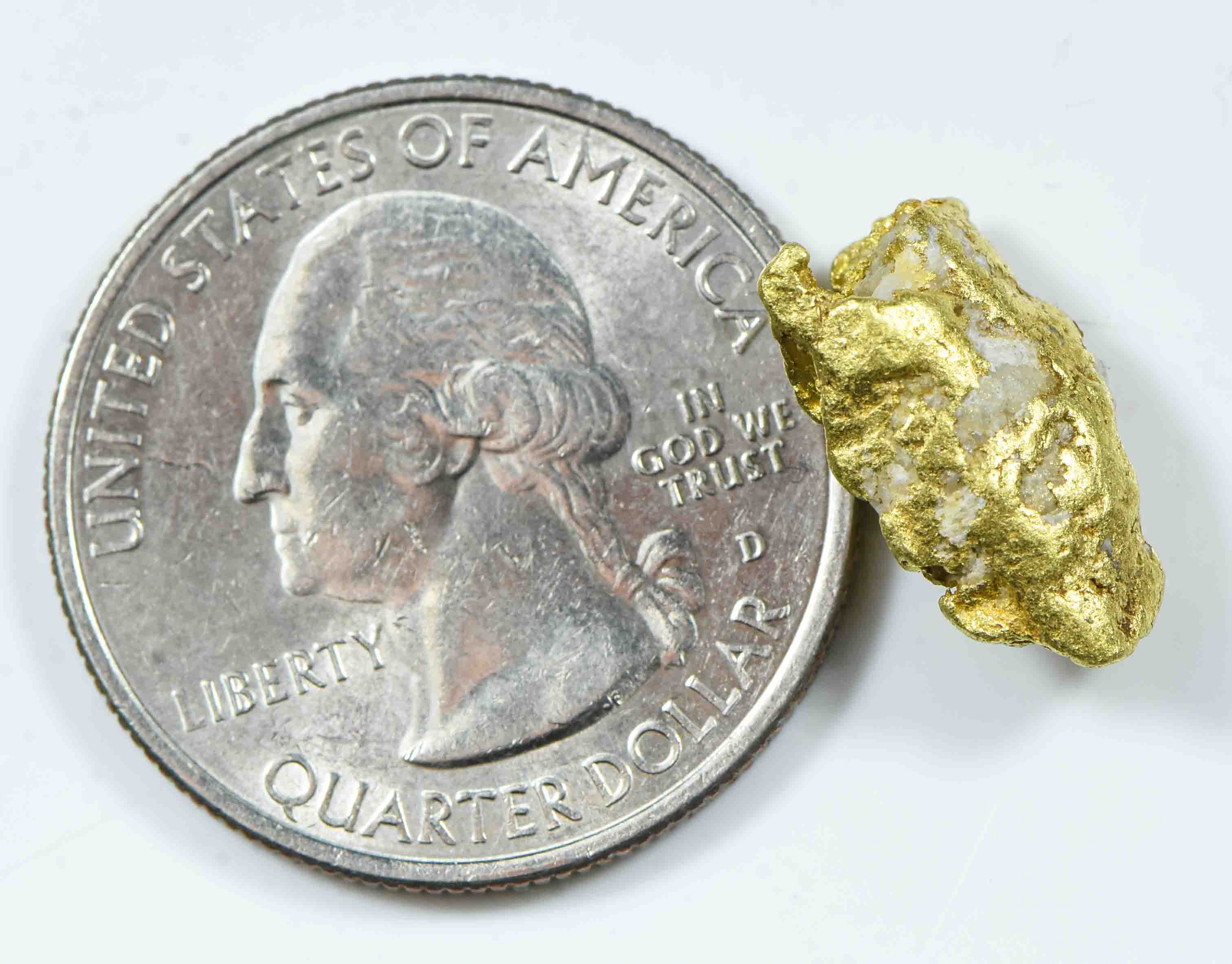 QN-67 "Alaskan BC Gold Nuggets with Quartz" Genuine 3.68 Grams
