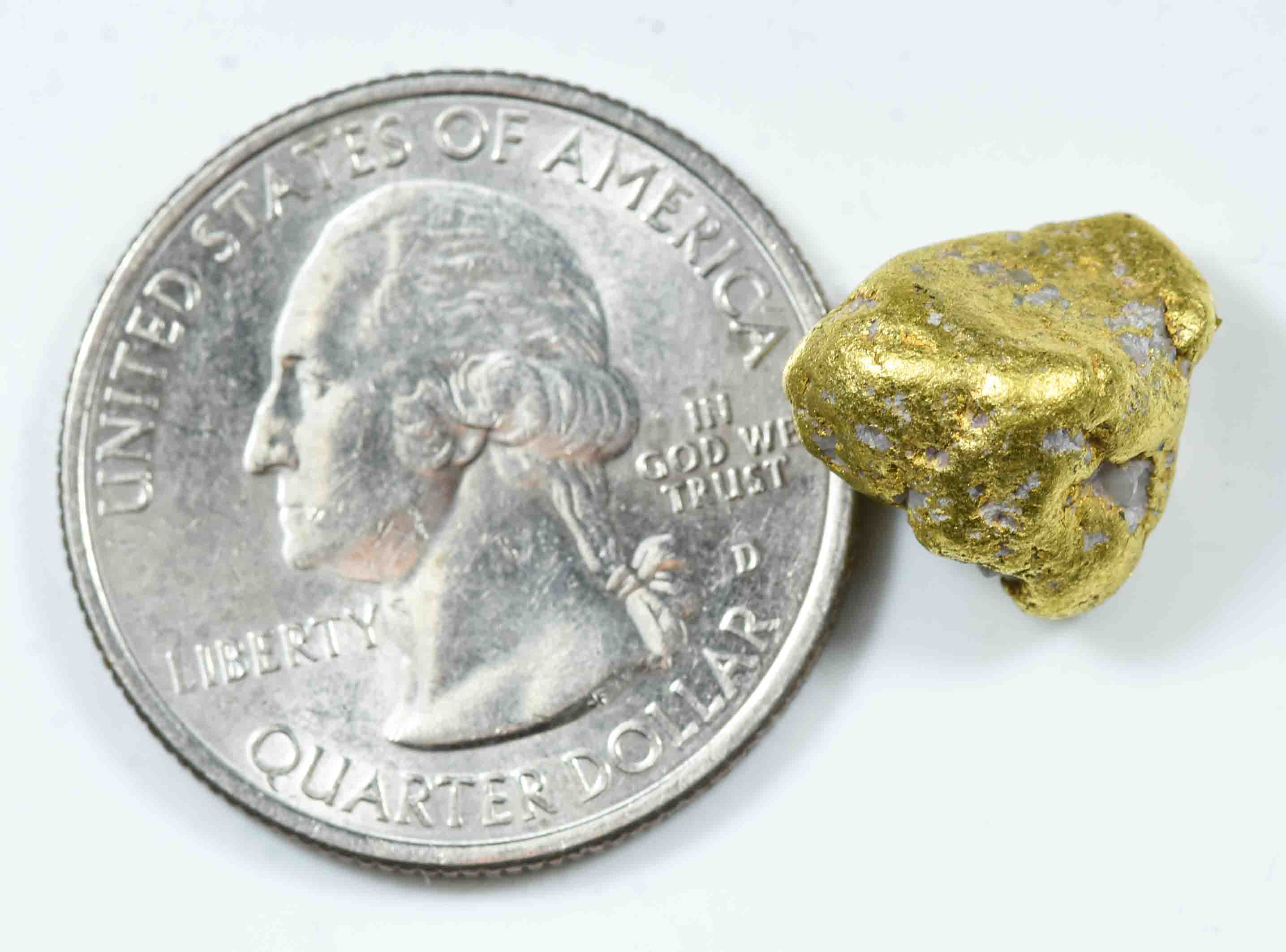 QN-88 "Alaskan BC Gold Nuggets with Quartz" Genuine 4.24 Grams