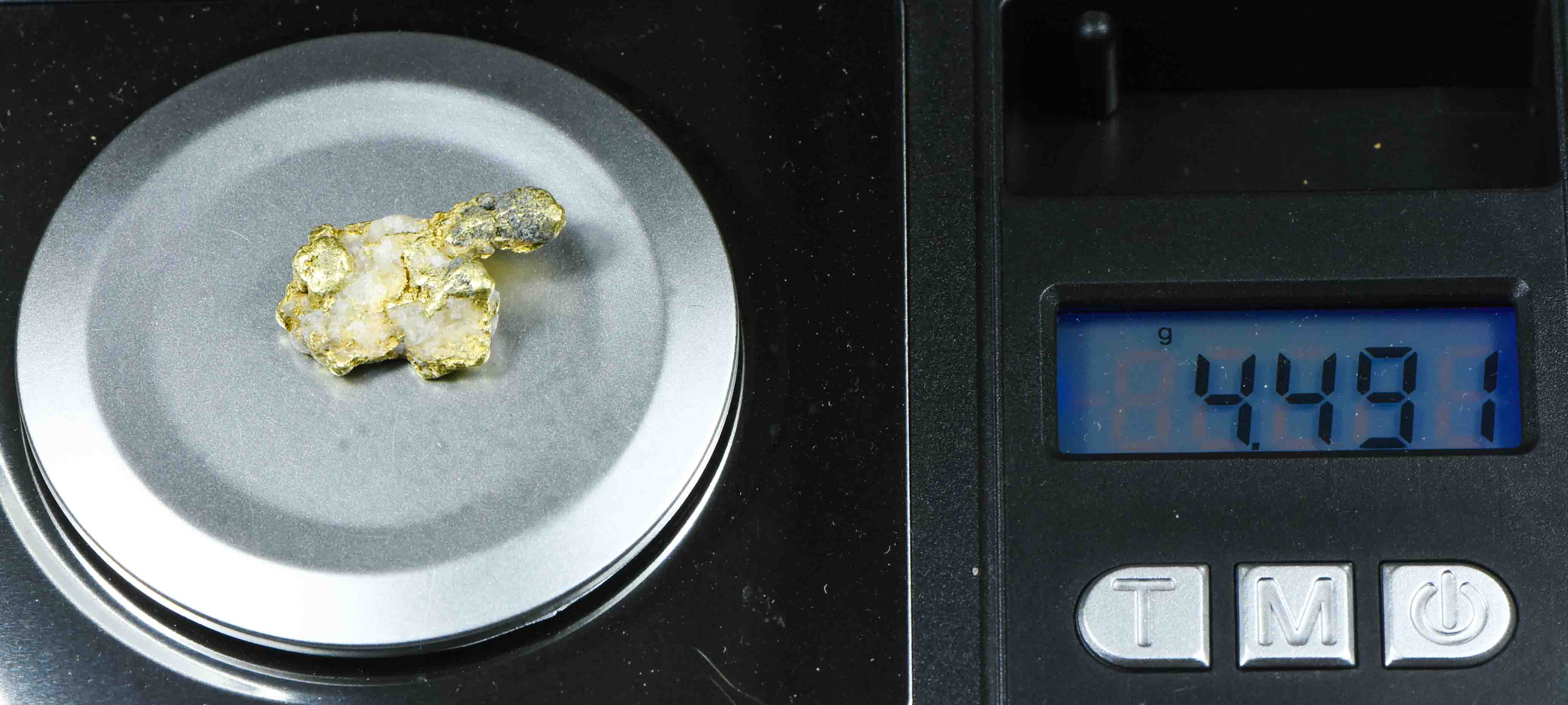 QN-91 "Alaskan BC Gold Nuggets with Quartz" Genuine 4.49 Grams
