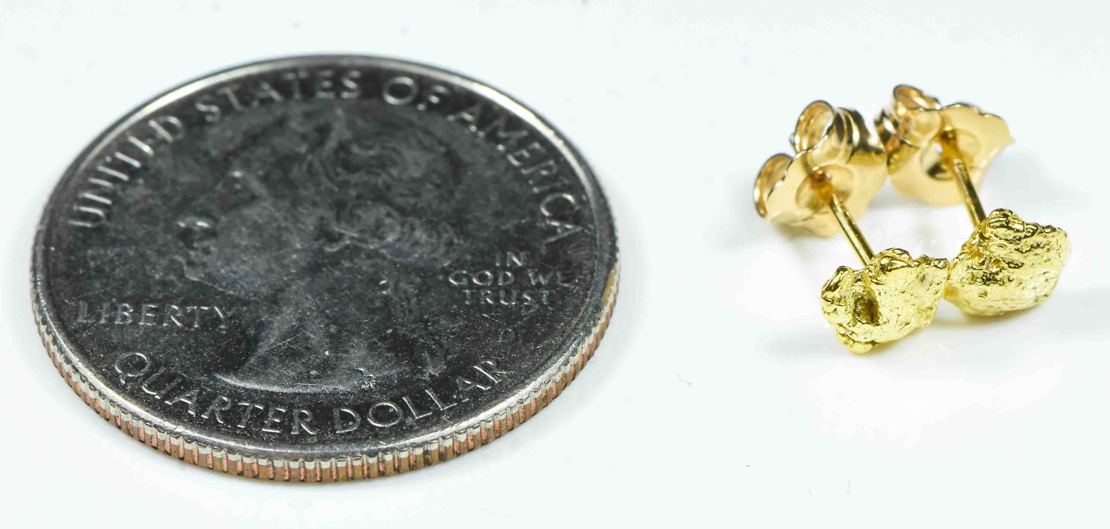 #579 Alaskan-Yukon BC Natural Gold Nugget Earrings 1.25 Grams