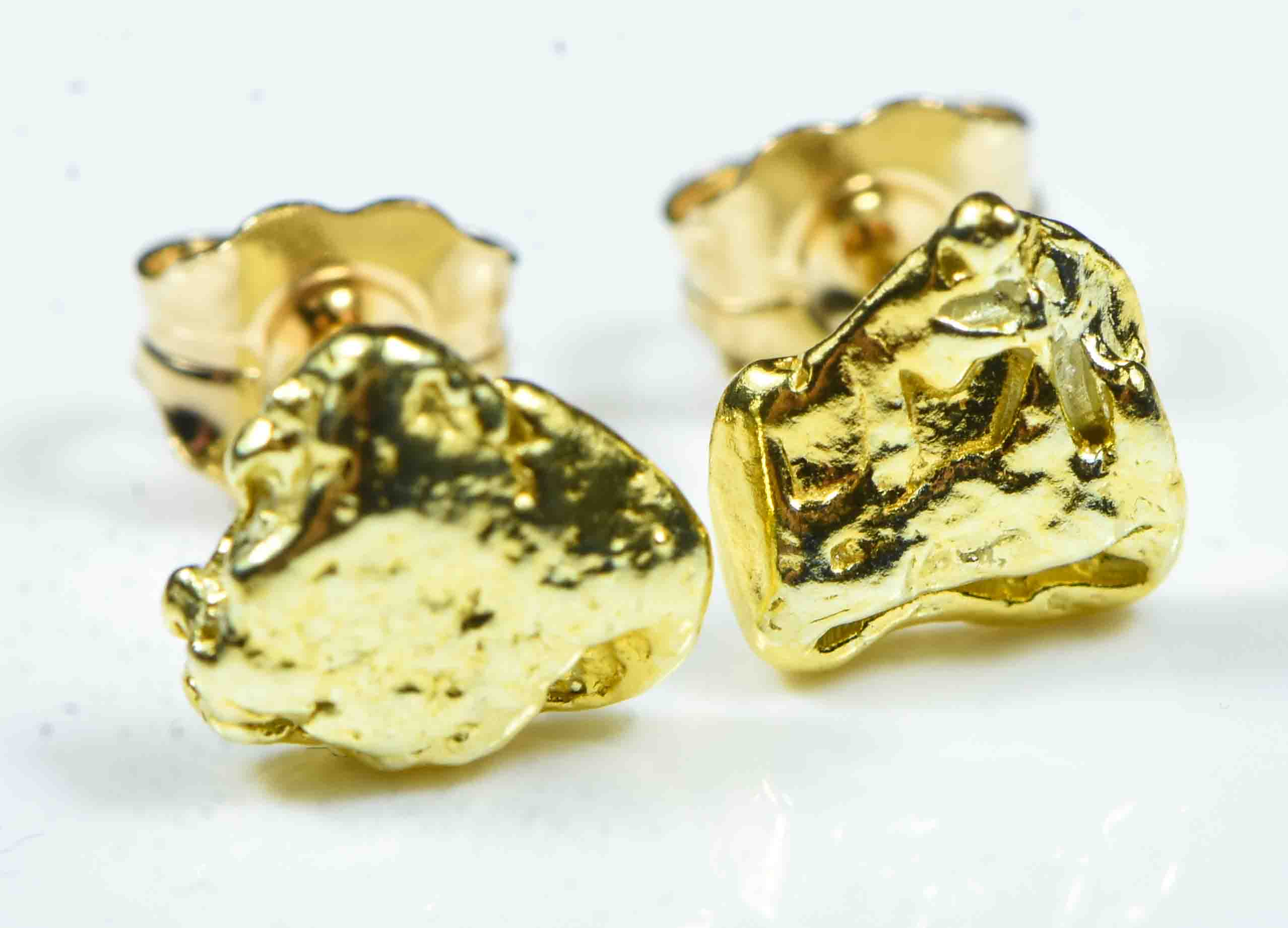 #580 Alaskan-Yukon BC Natural Gold Nugget Earrings 1.98 Grams
