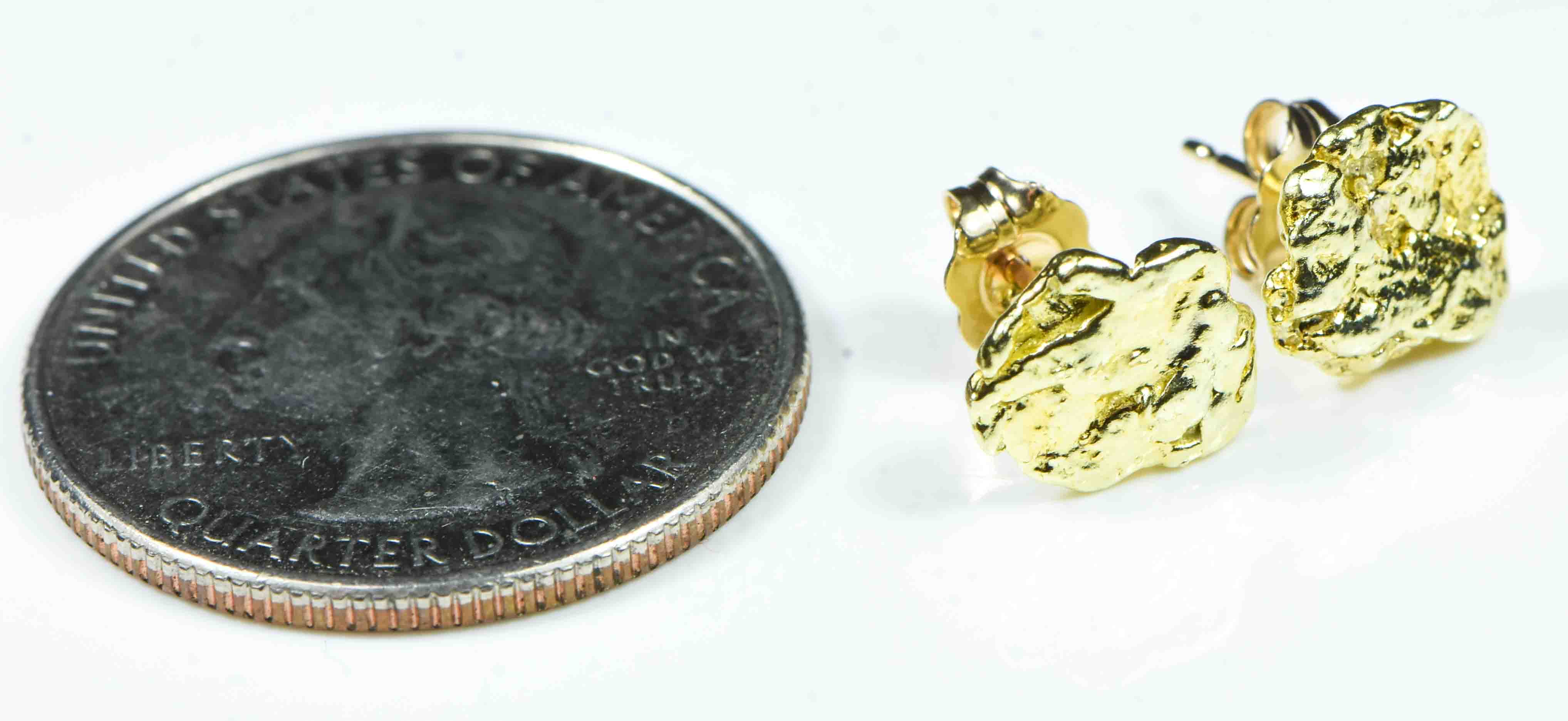 #582 Alaskan-Yukon BC Natural Gold Nugget Earrings 2.61 Grams