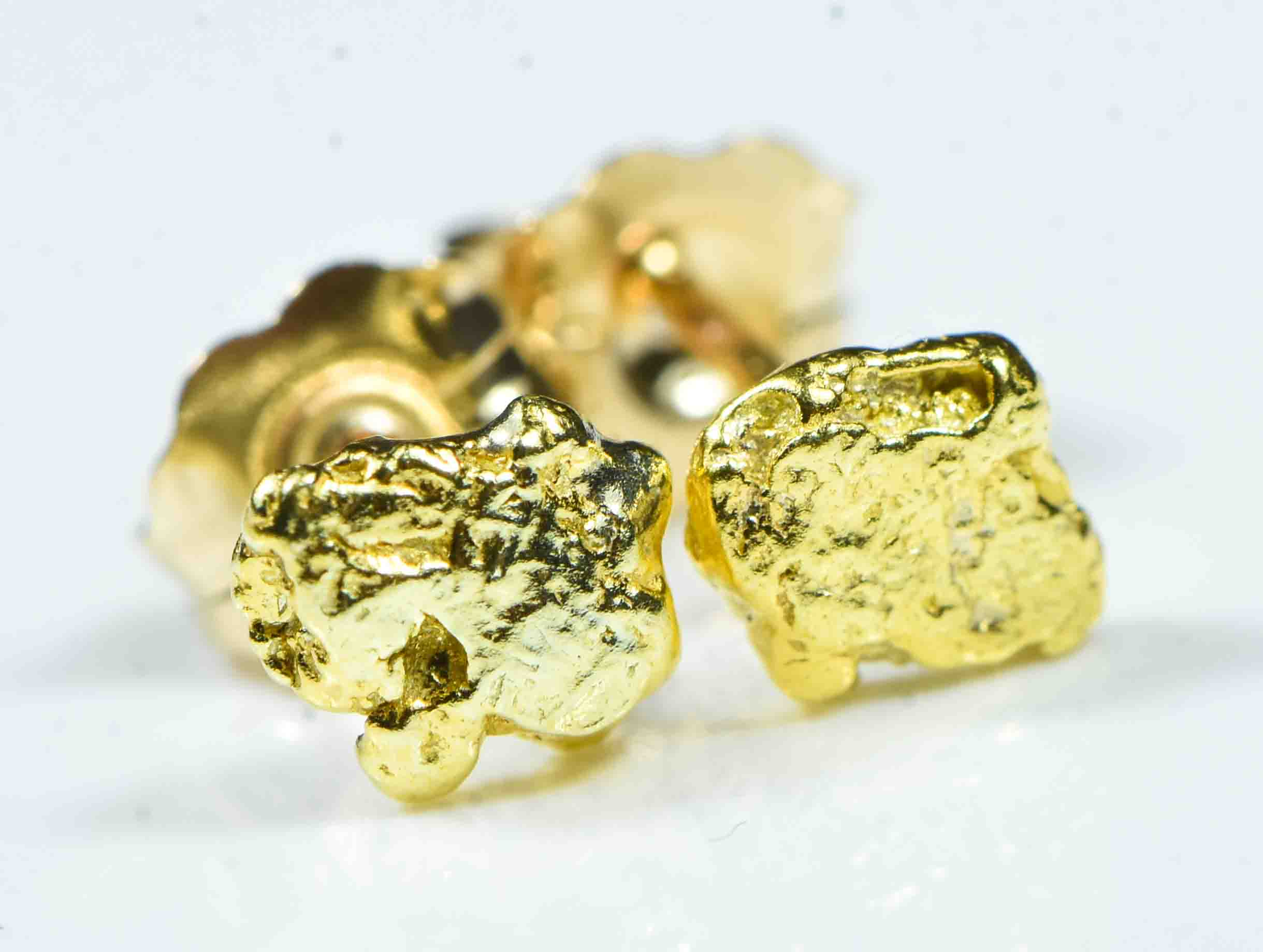 #588 Alaskan-Yukon BC Natural Gold Nugget Earrings 1.14 Grams