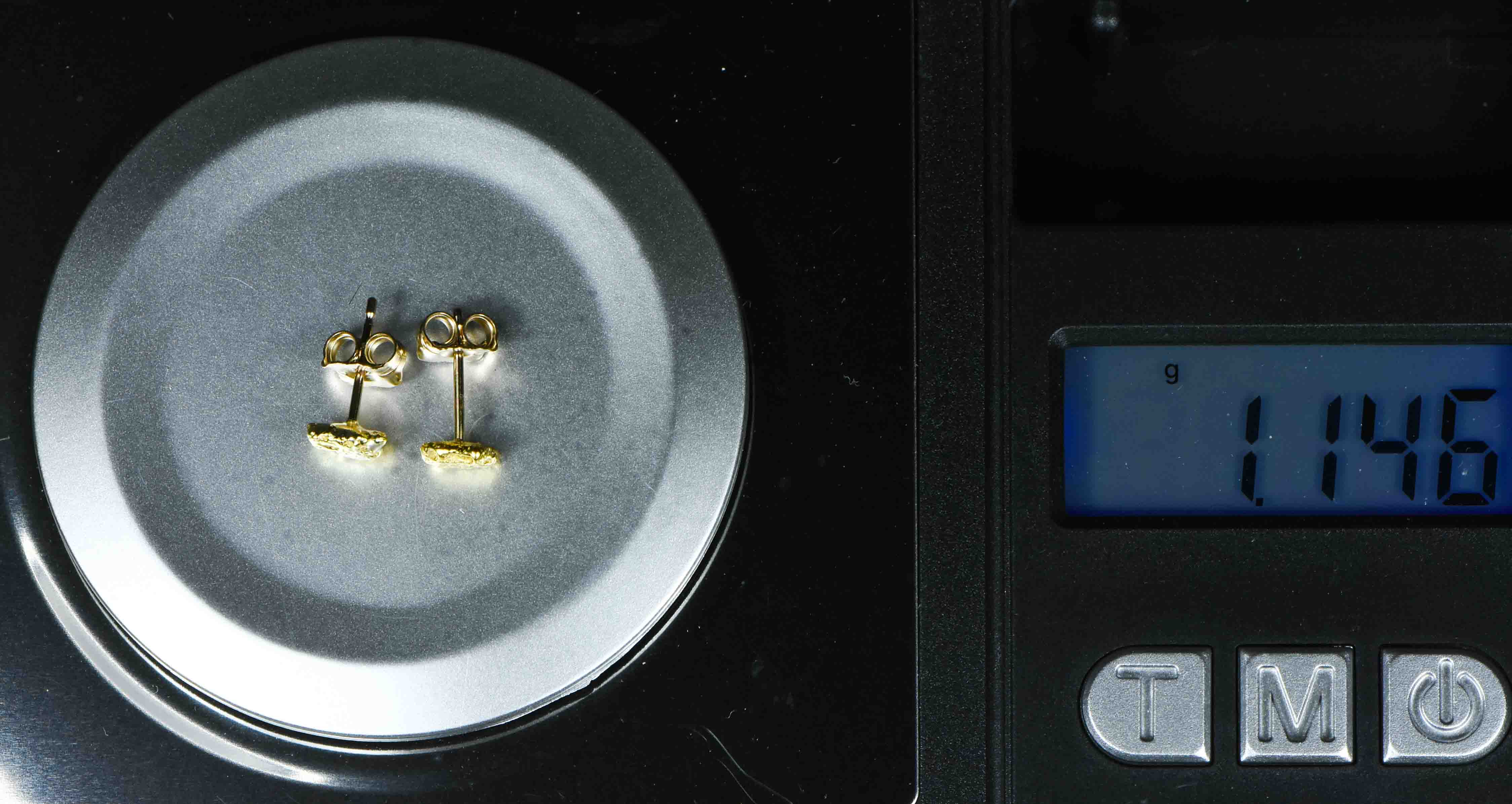 #588 Alaskan-Yukon BC Natural Gold Nugget Earrings 1.14 Grams