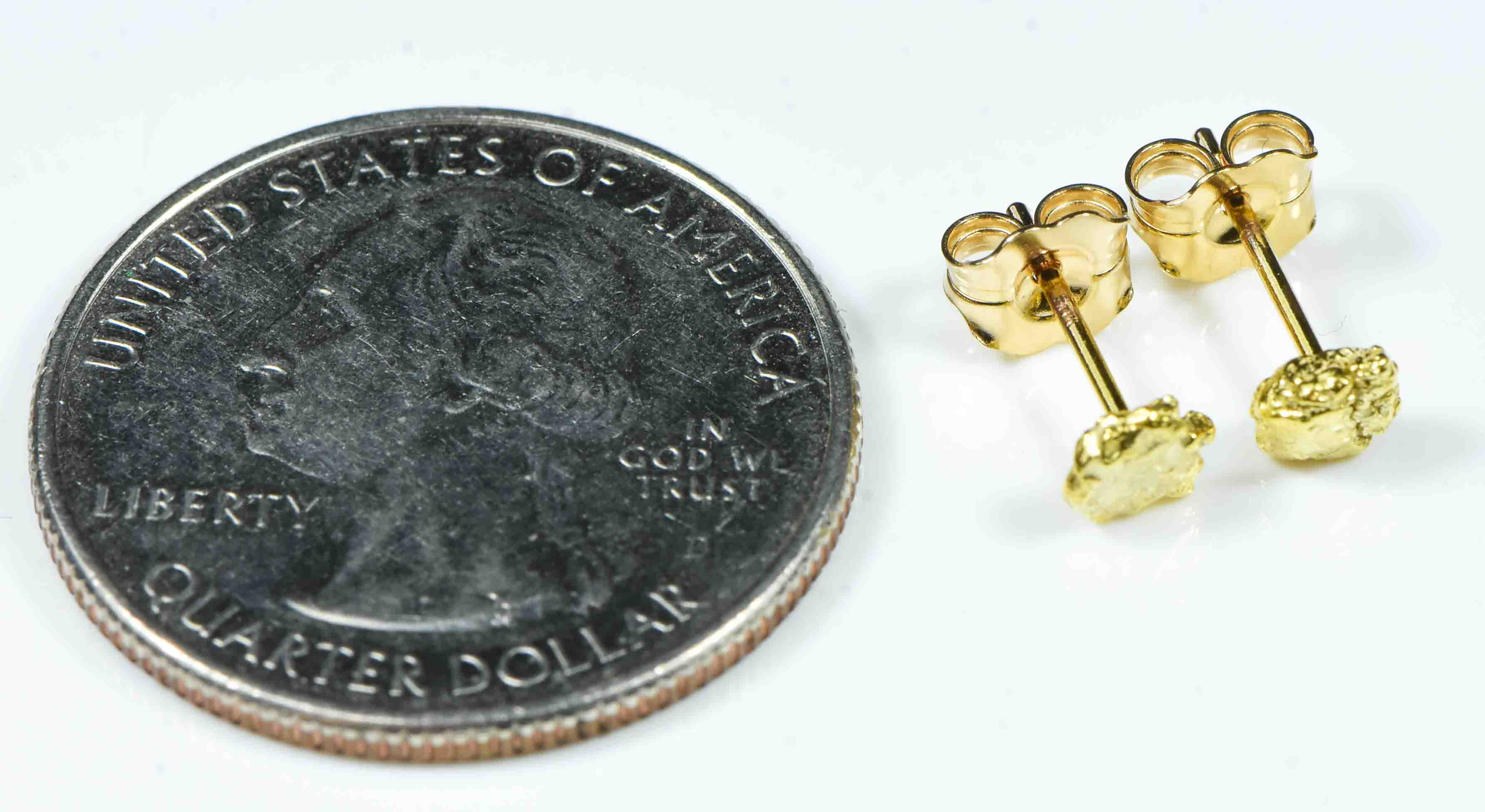 #594 Alaskan-Yukon BC Natural Gold Nugget Earrings .85 Grams