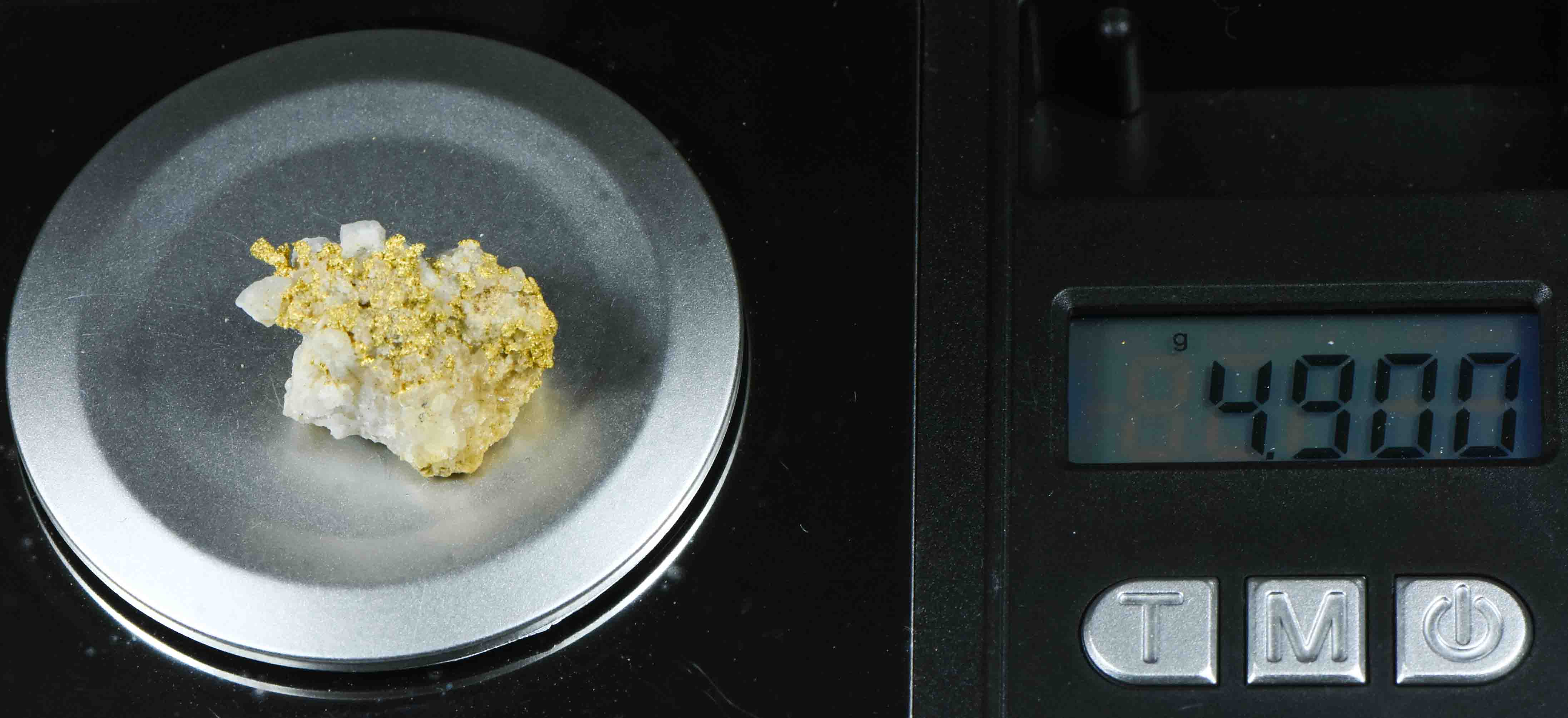 #OM-50 Crystalline Gold Nugget Specimen 4.90 Grams Oriental Mine Sierra County California Rare