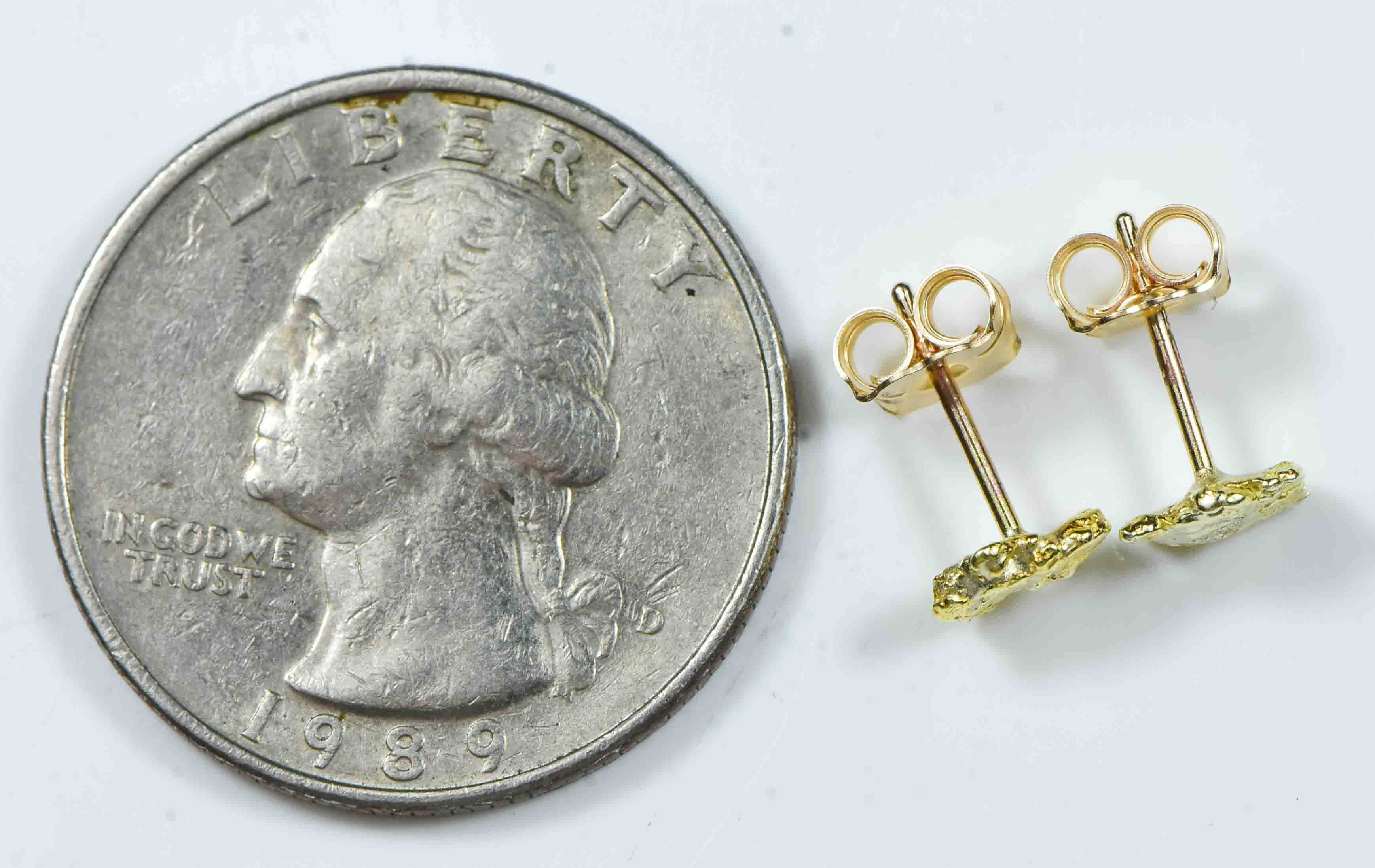 #617 Alaskan-Yukon BC Natural Gold Nugget Earrings 1.02 Grams