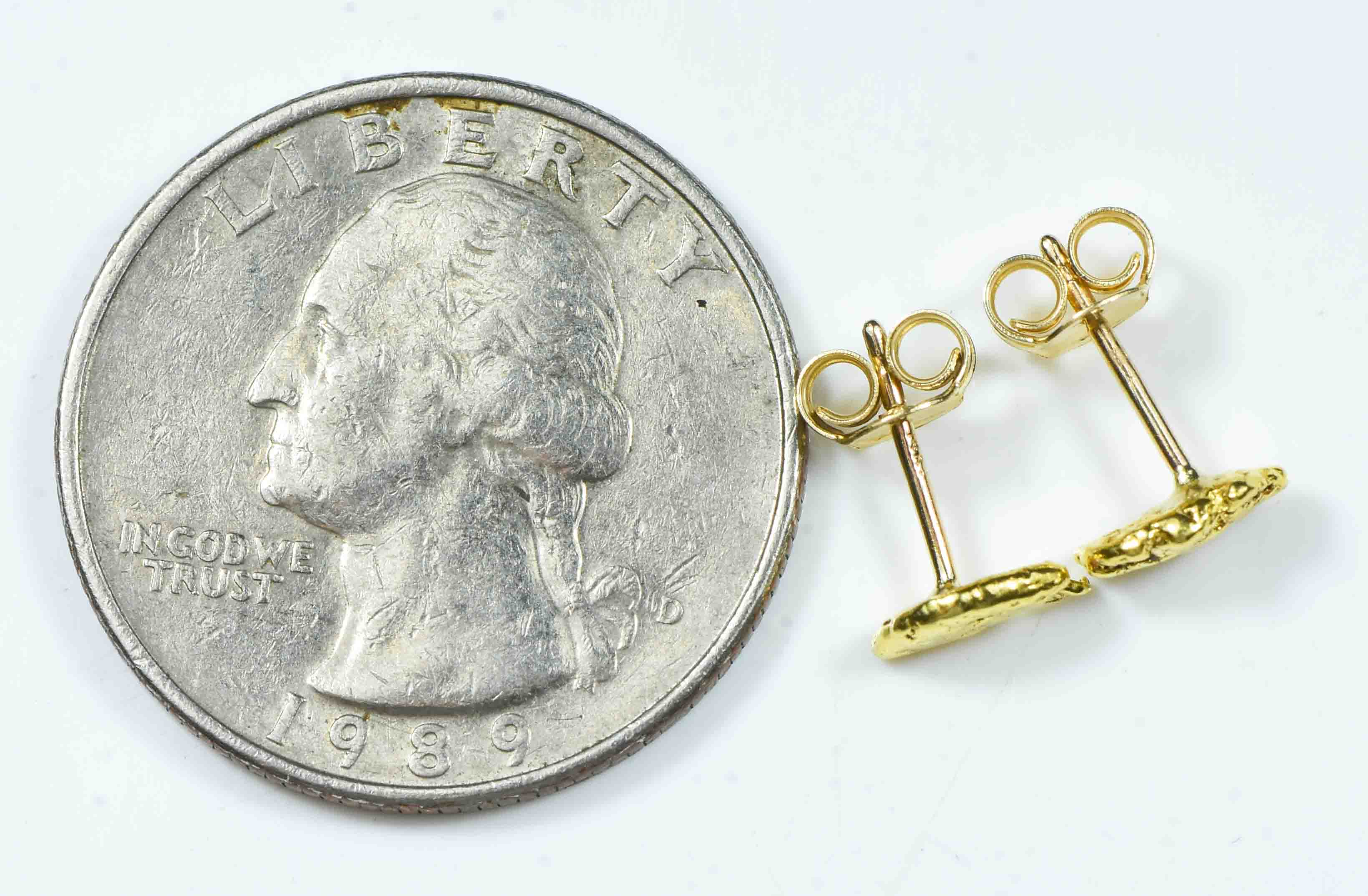 #622 Alaskan-Yukon BC Natural Gold Nugget Earrings 1.00 Grams