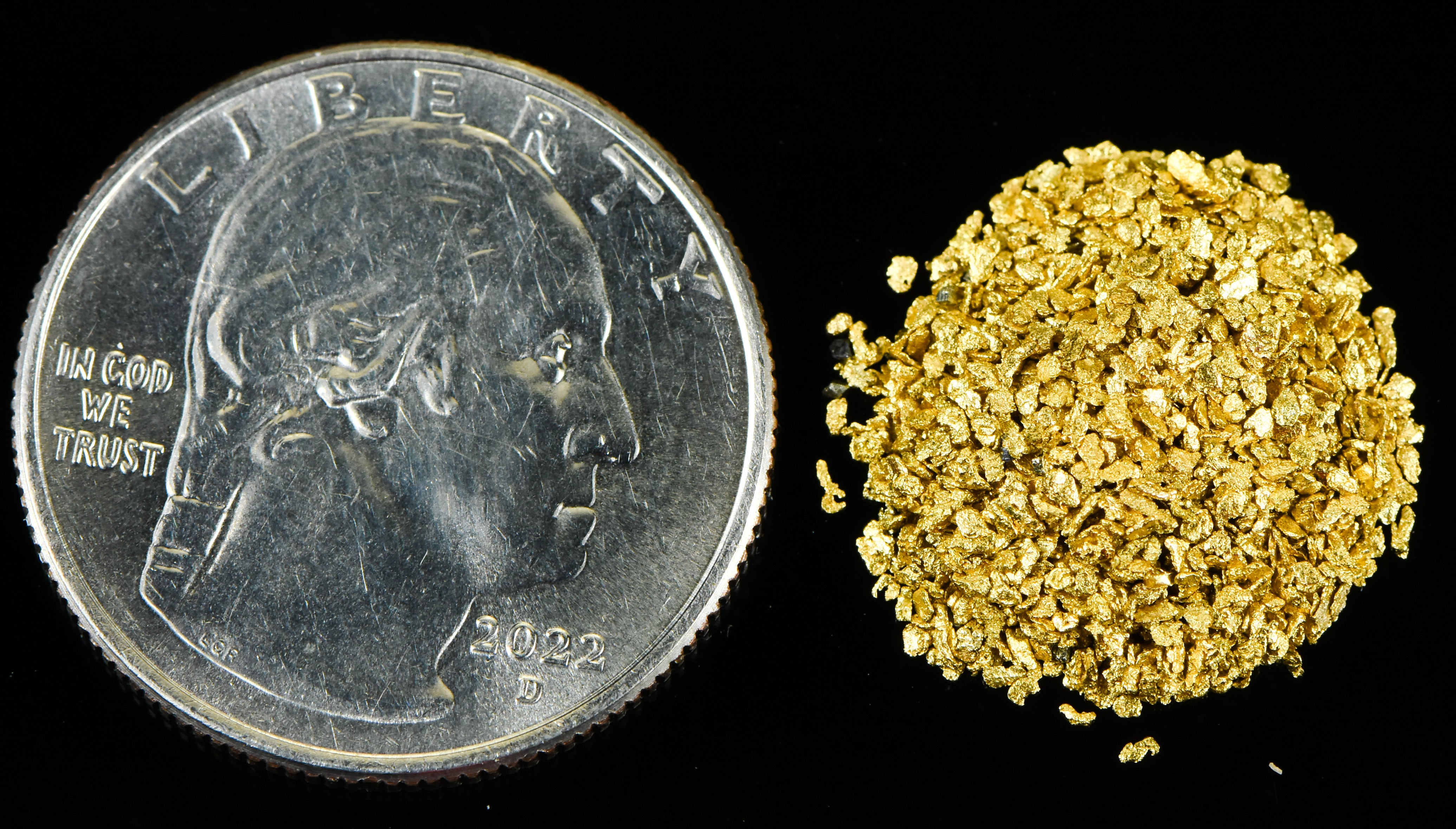 Alaskan Yukon BC Gold Nuggets #30 Mesh 3 Grams of Super Small Fines